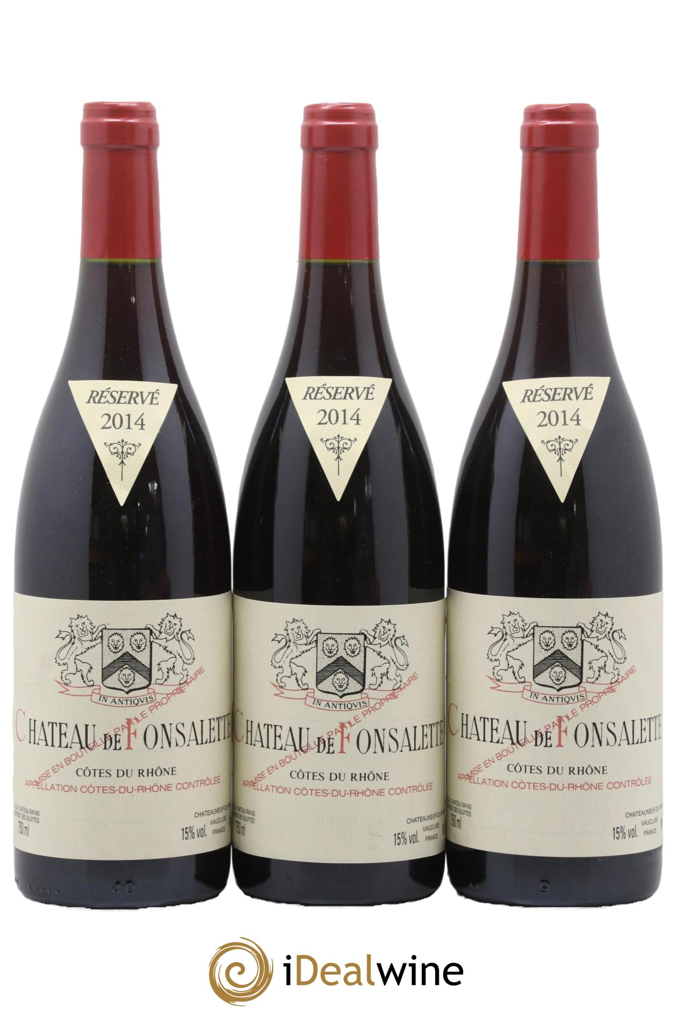 Côtes-du-Rhône Château de Fonsalette Emmanuel Reynaud 2014 - Lot de 3 bouteilles - 0