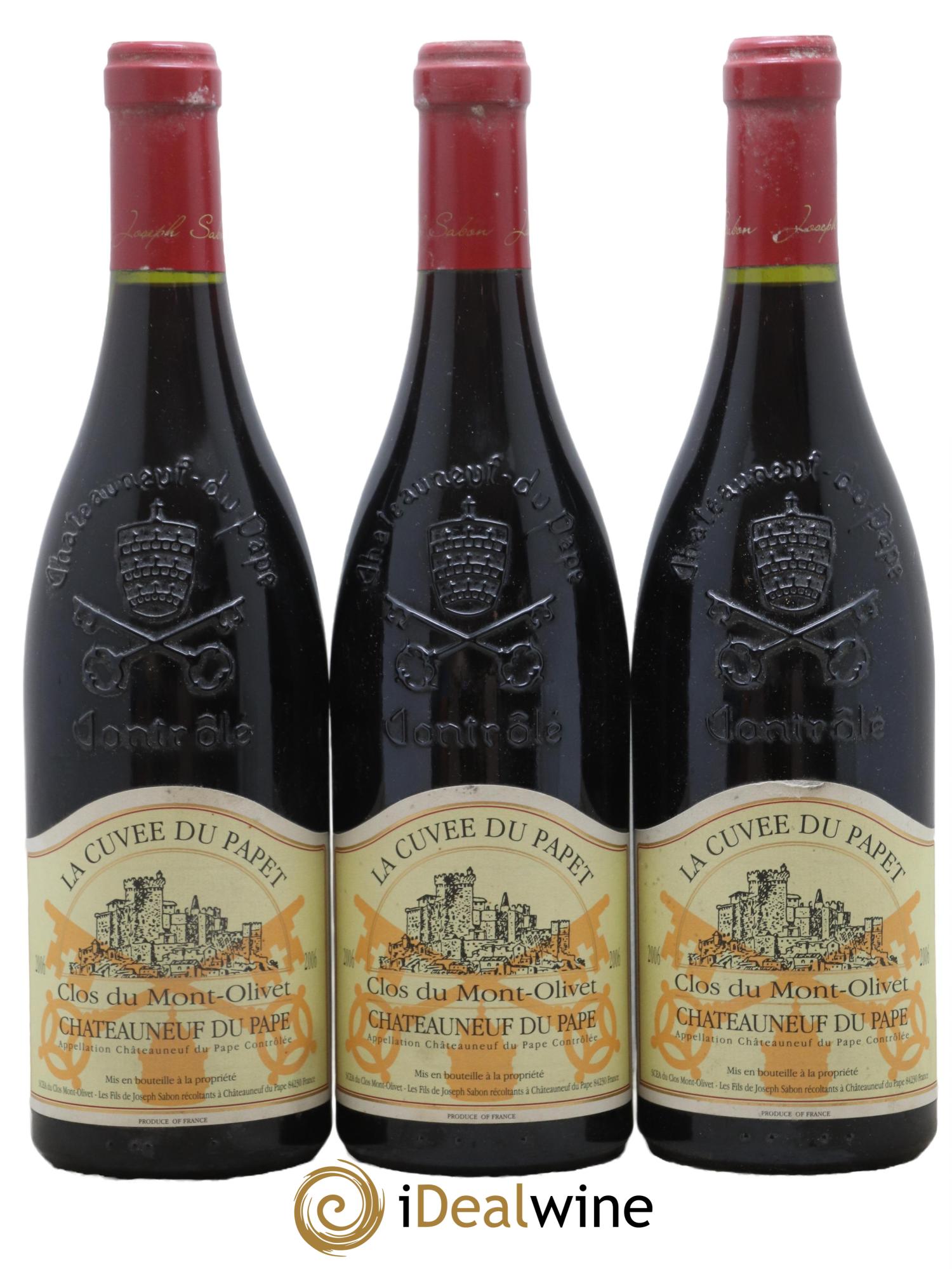 Châteauneuf-du-Pape Cuvée du Papet Clos du Mont-Olivet 2006 - Lot de 3 bouteilles - 0