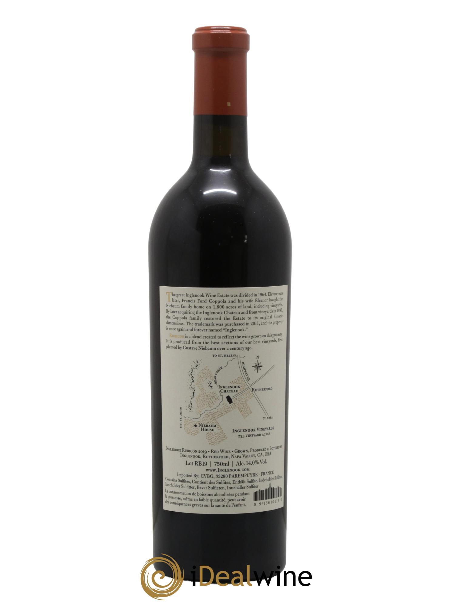 Napa Valley Inglenook Rubicon 2019 - Lot de 1 bouteille - 1
