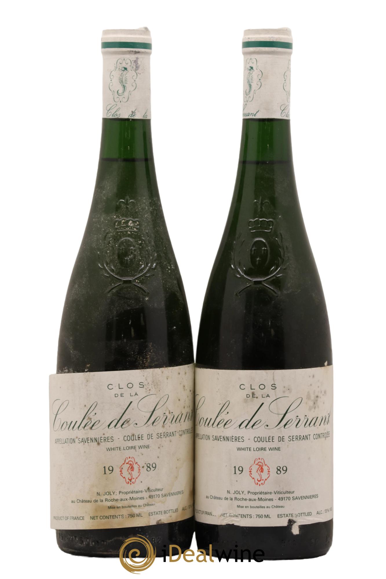 Savennières Clos de la Coulée de Serrant Vignobles de la Coulée de Serrant - Nicolas Joly 1989 - Lot de 2 bouteilles - 0