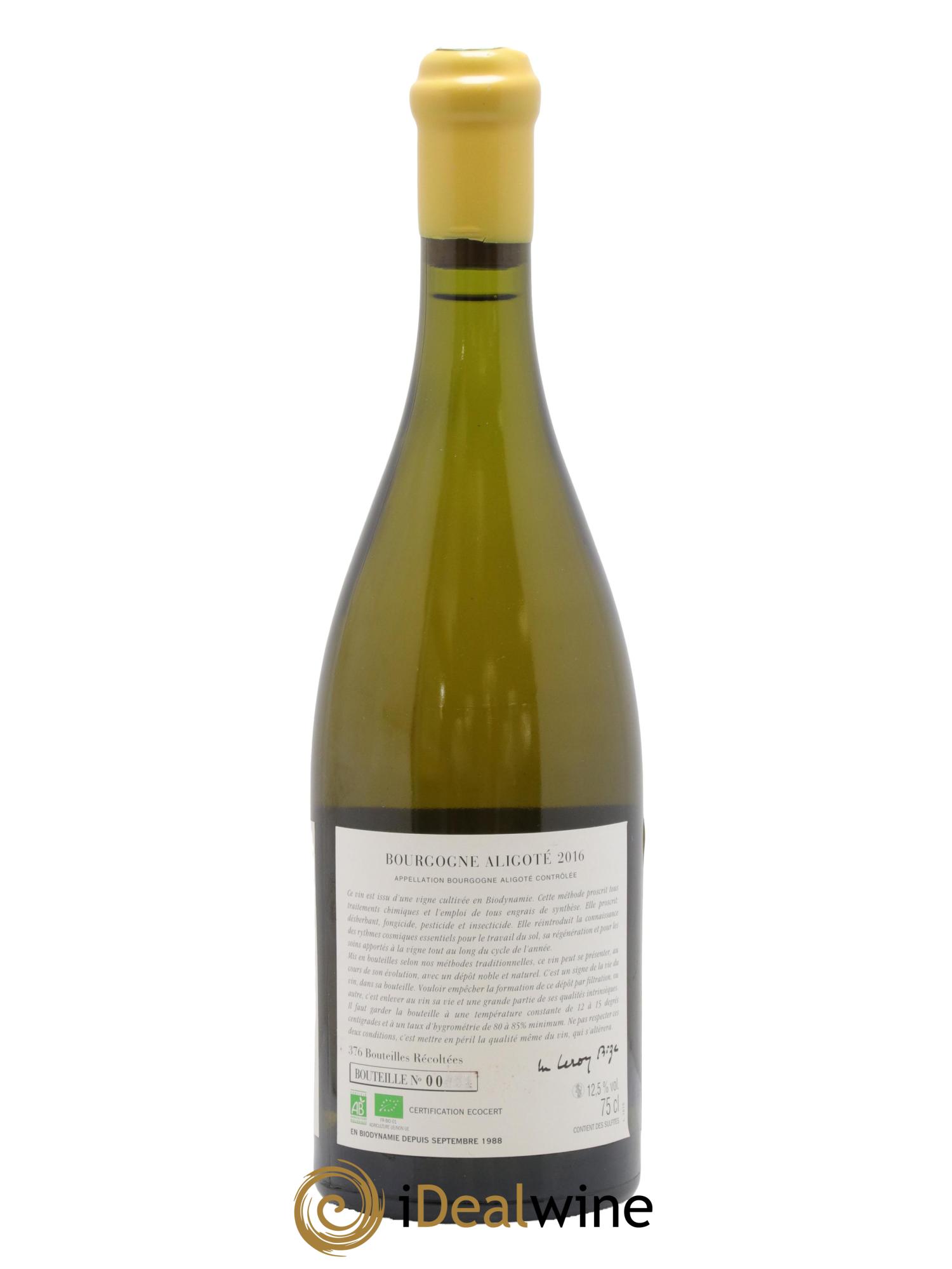 Bourgogne Aligoté Sous Chatelet d'Auvenay (Domaine) 2016 - Lot de 1 bouteille - 1