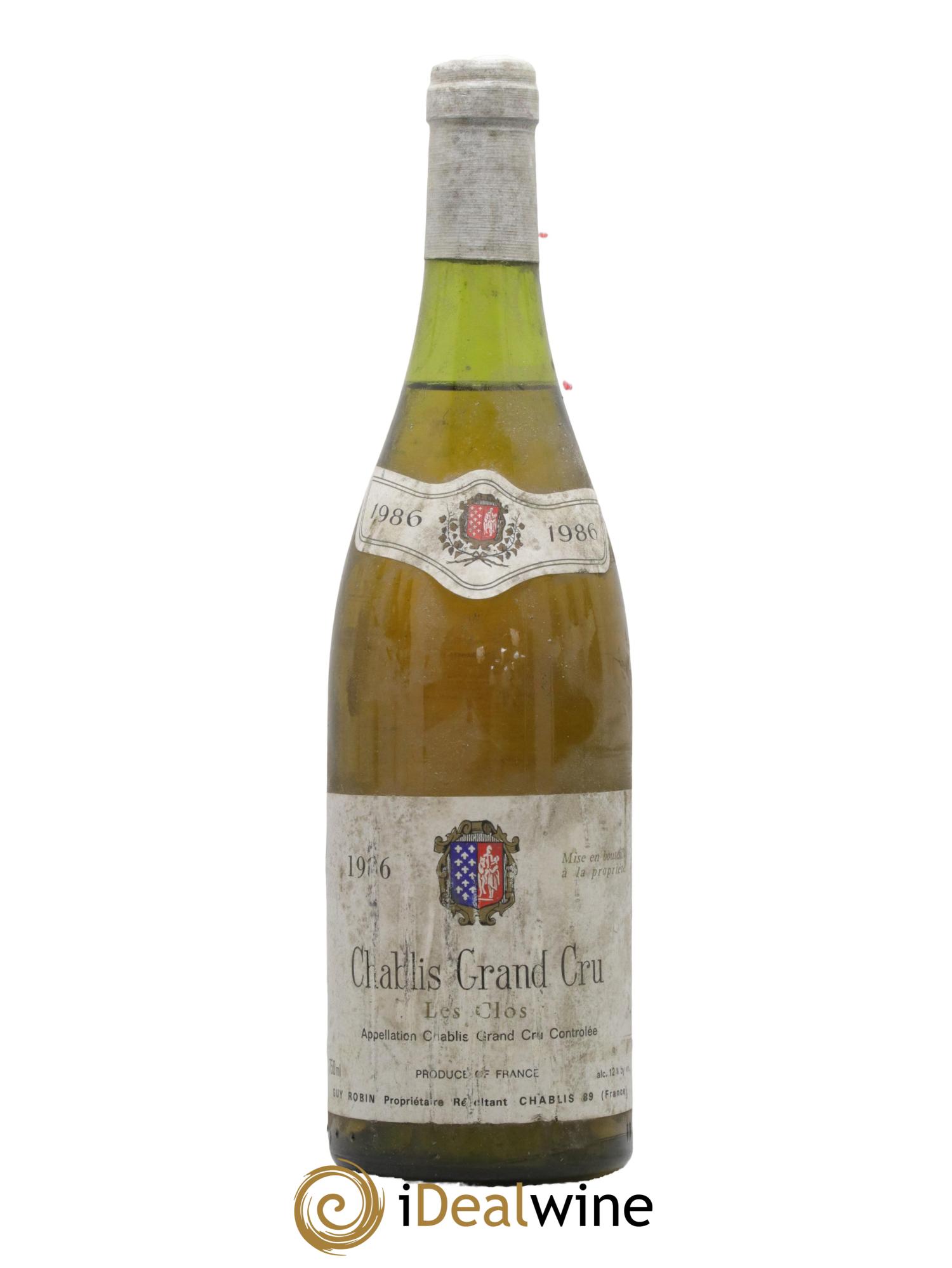 Chablis Grand Cru Les Clos Guy Robin 1986 - Lot de 1 bouteille - 0