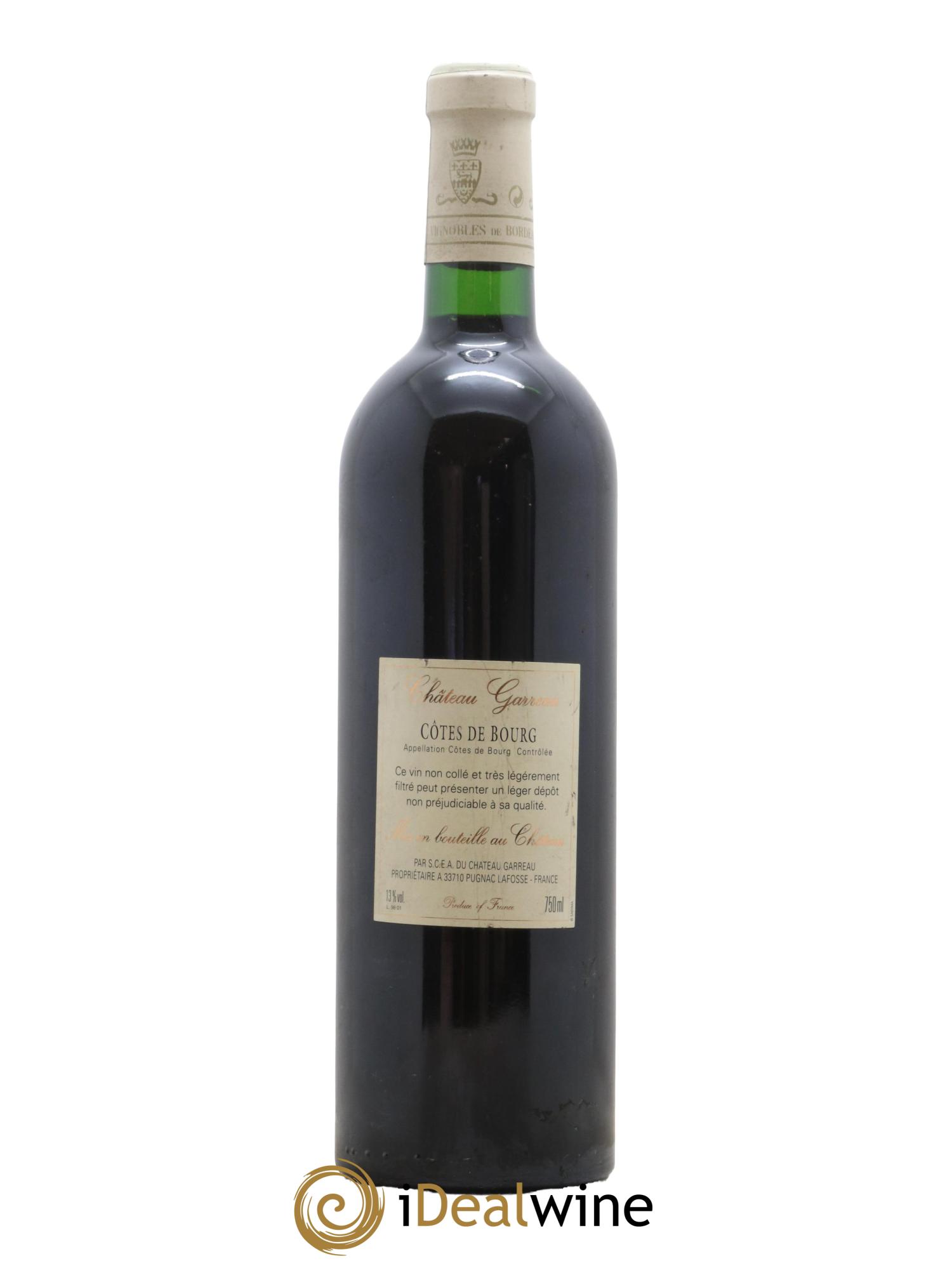 Côtes de Bourg Chateau Garreau 1998 - Lot de 1 bouteille - 1
