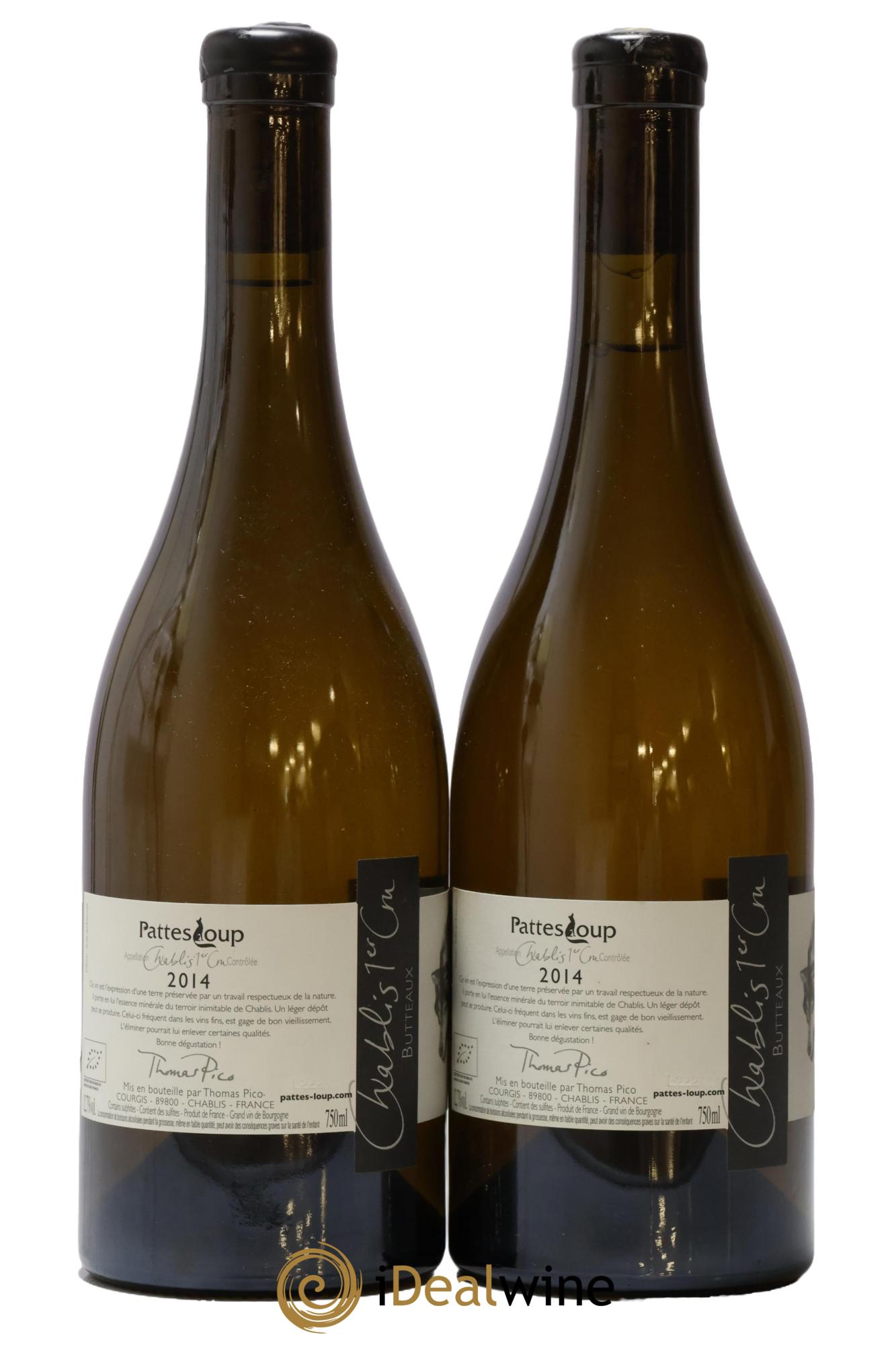 Chablis 1er Cru Butteaux Pattes Loup (Domaine) 2014 - Lot of 2 bottles - 1