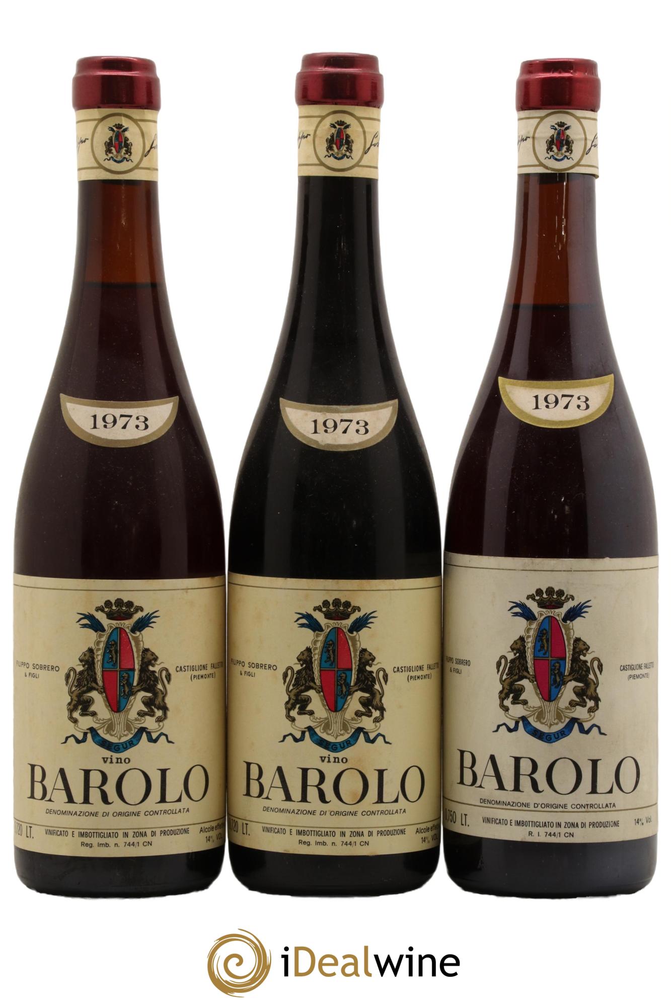 Barolo Filippo Sobrero 1973 - Lot de 3 bouteilles - 0