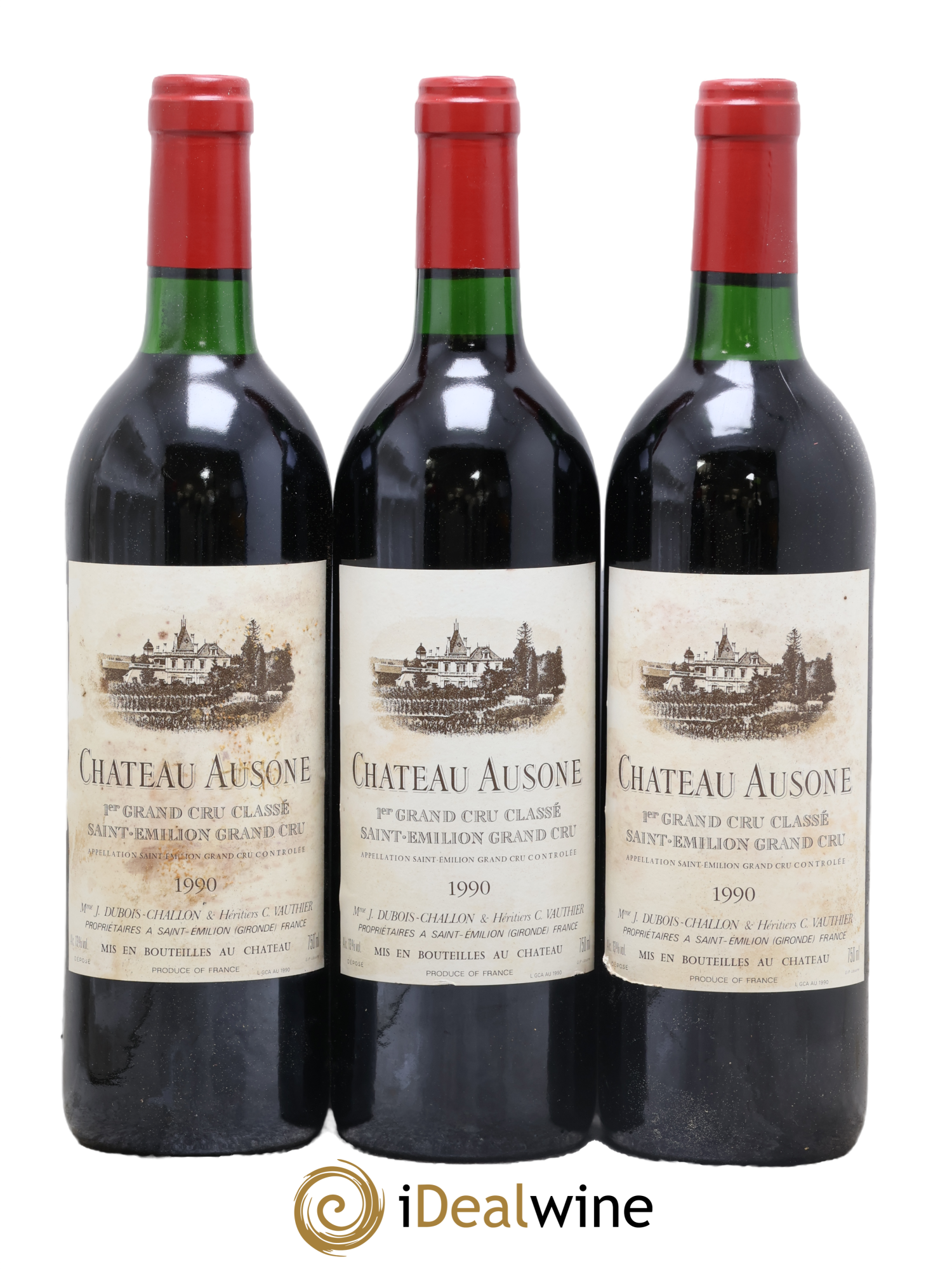 Château Ausone 1er Grand Cru Classé A 1990 - Lot de 3 bouteilles - 0