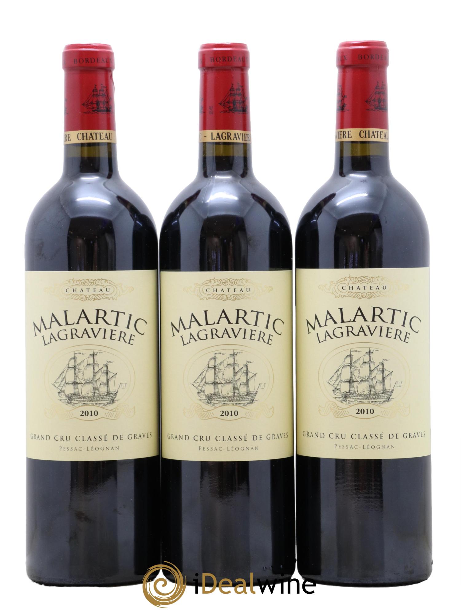 Château Malartic-Lagravière Cru Classé de Graves 2010 - Lot de 3 bouteilles - 0