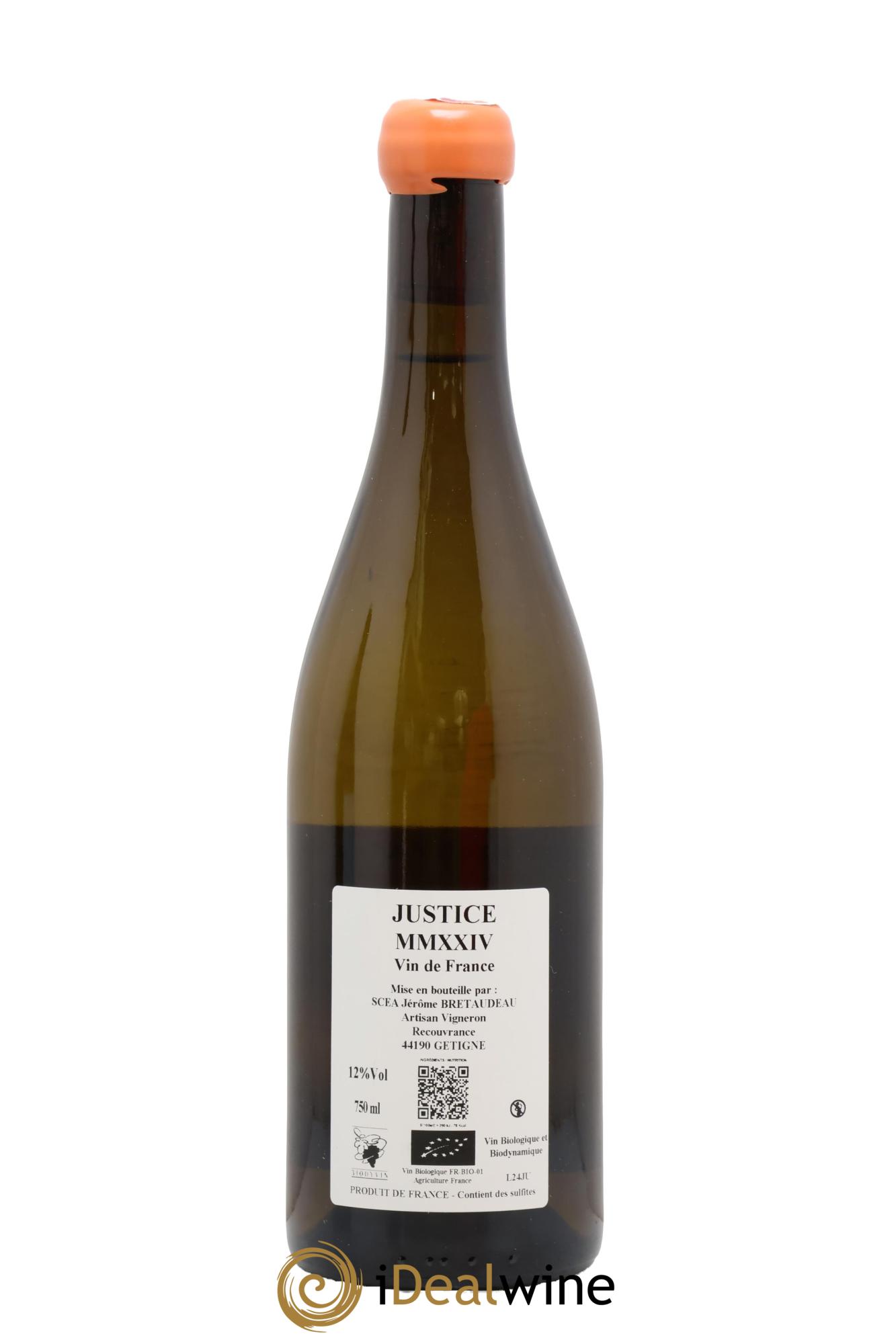 Vin de France La Justice Jérôme Bretaudeau - Domaine de Bellevue 2024 - Lot of 1 bottle - 1