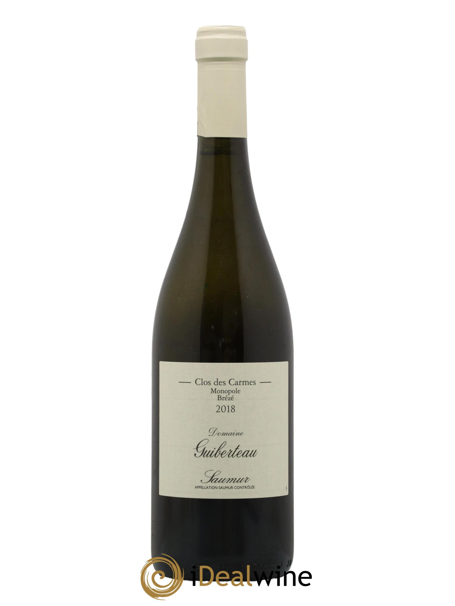 Saumur Brézé Clos des Carmes Domaine Guiberteau 2018 - Lot de 1 bouteille - 0