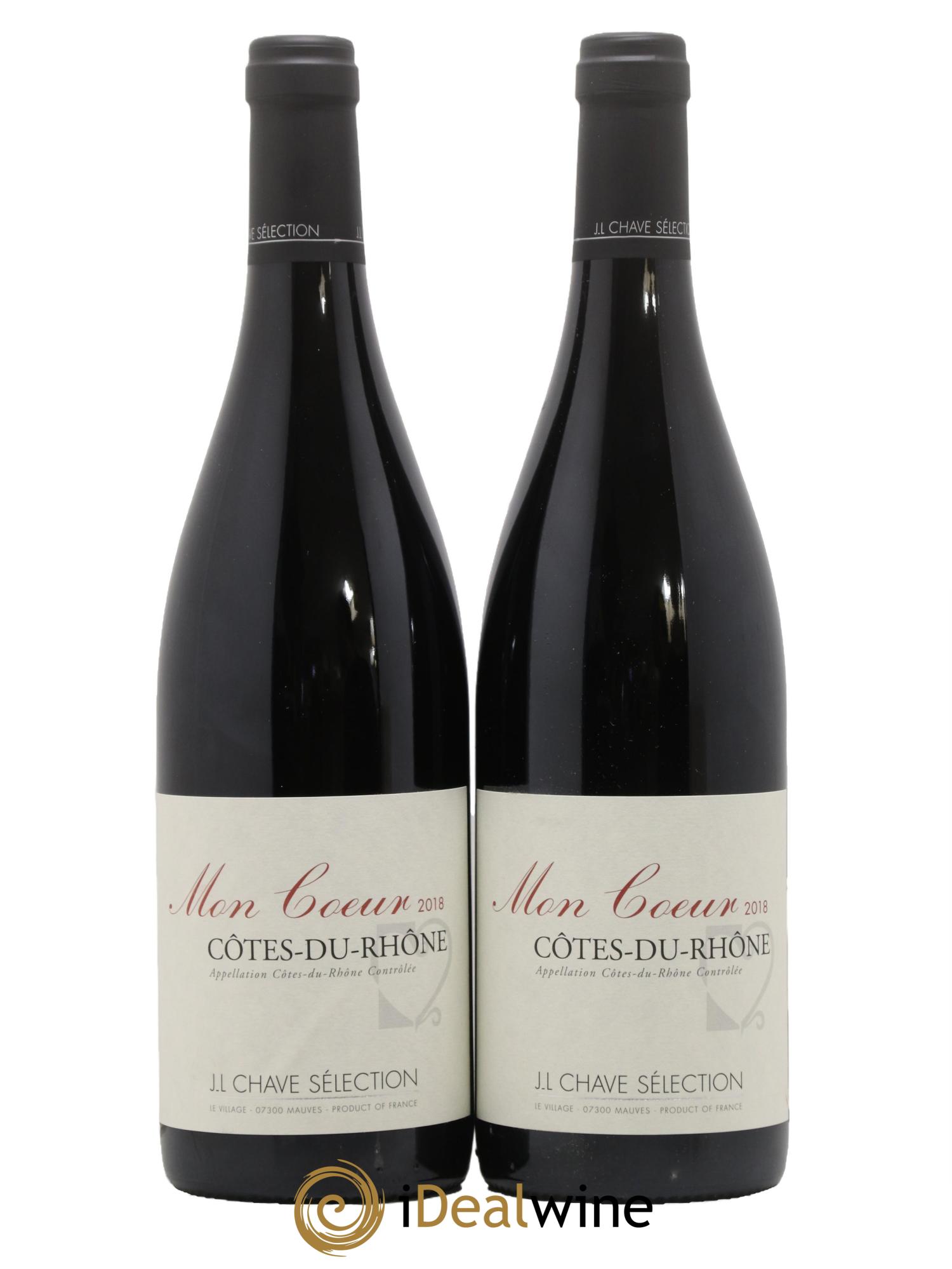 Côtes-du-Rhône Mon coeur J-L. Chave Sélection 2018 - Posten von 2 Flaschen - 0