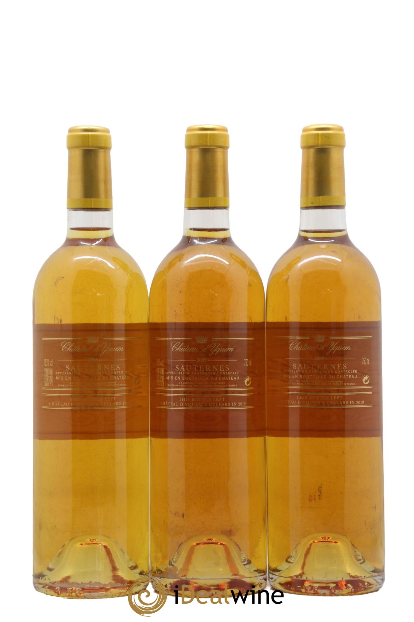 Château d' Yquem 1er Cru Classé Supérieur 2005 - Lot de 3 bouteilles - 1