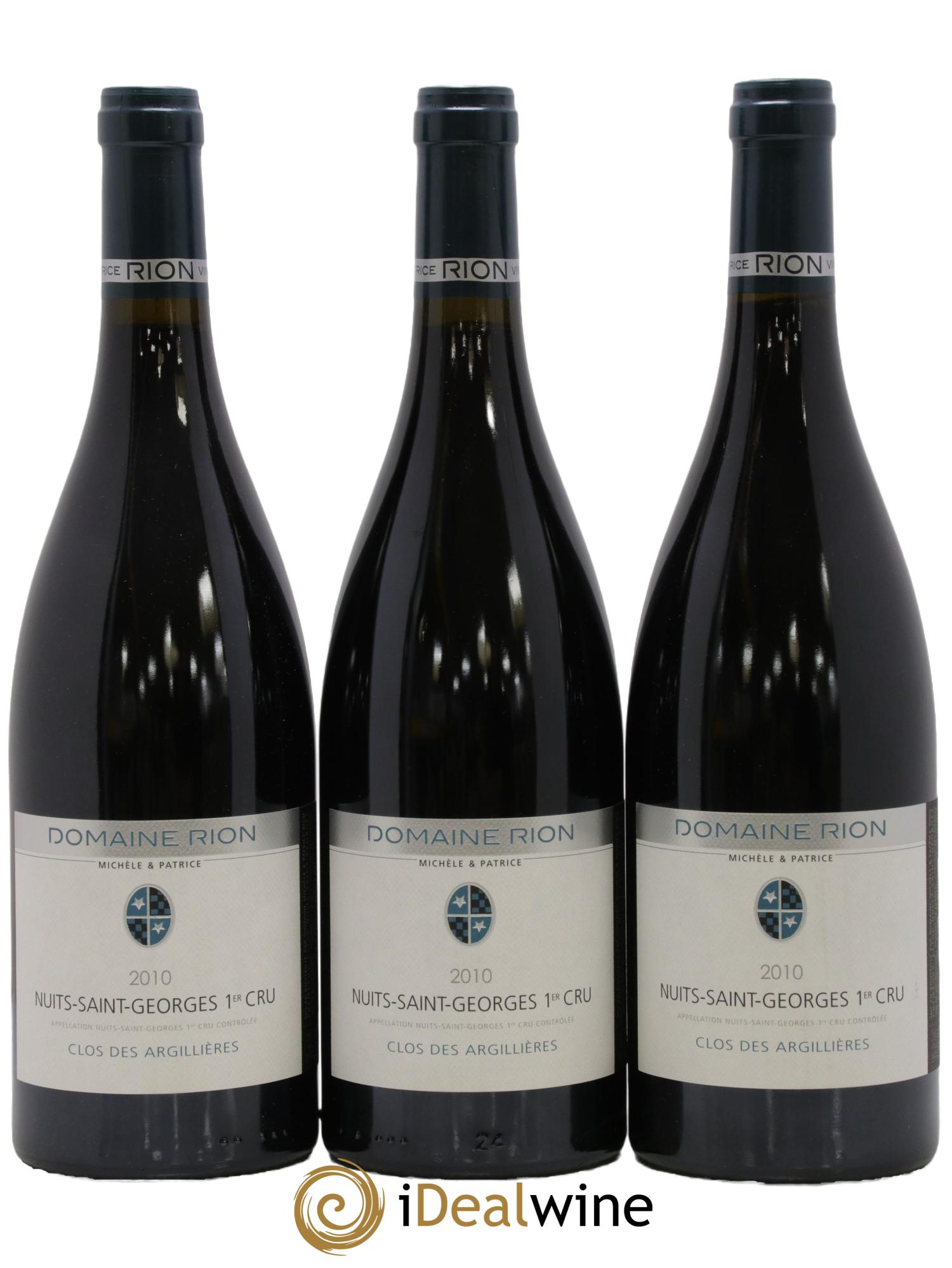 Nuits-Saint-Georges 1er Cru Clos Des Argillières Patrice Rion (Domaine) 2010 - Lot de 3 bouteilles - 0