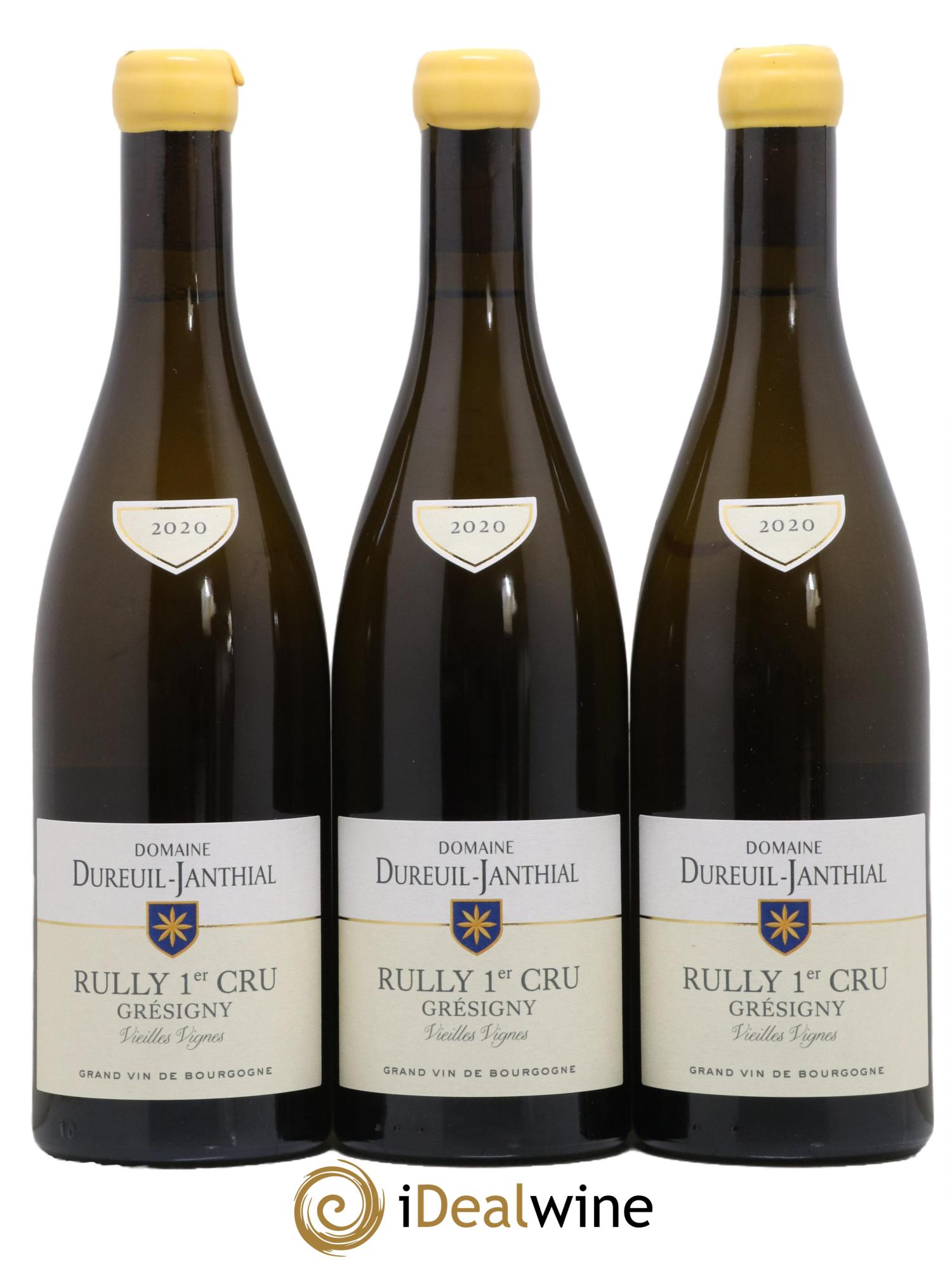 Rully 1er Cru Grésigny Vieilles Vignes Vincent Dureuil-Janthial 2020 - Lot de 3 bouteilles - 0