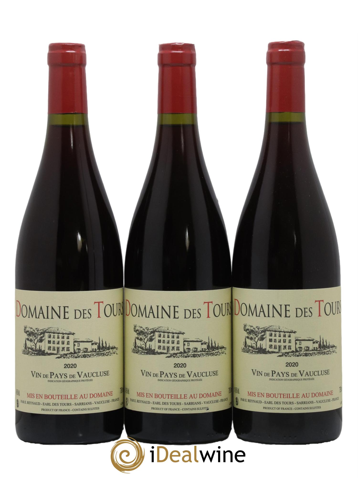 Vaucluse (Vin de Pays de Vaucluse) Domaine des Tours Emmanuel Reynaud 2020 - Lot de 3 bouteilles - 0