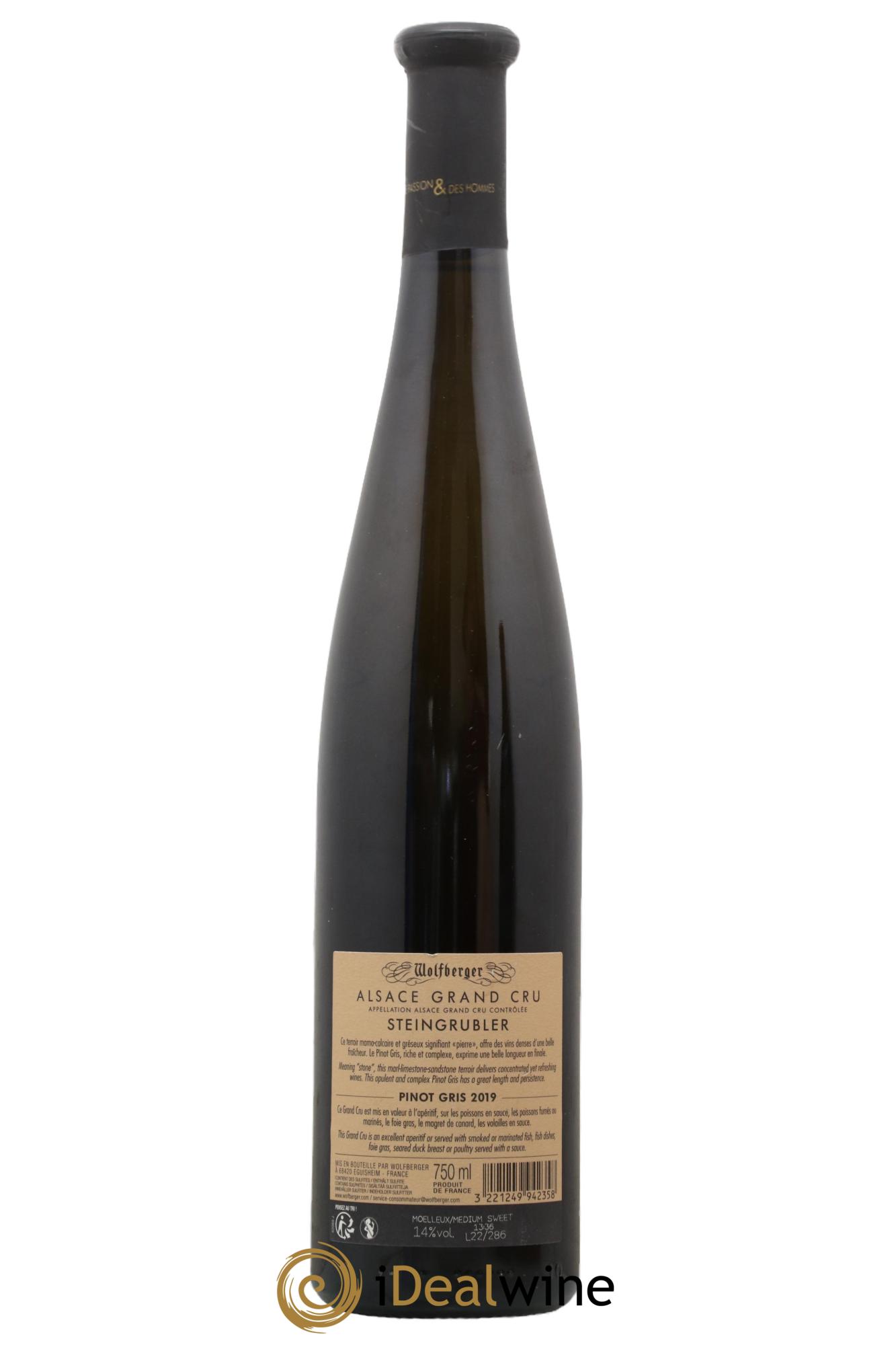 Alsace Pinot Gris Grand Cru Steingrubler Wolfberger 2019 - Lot de 1 bouteille - 1