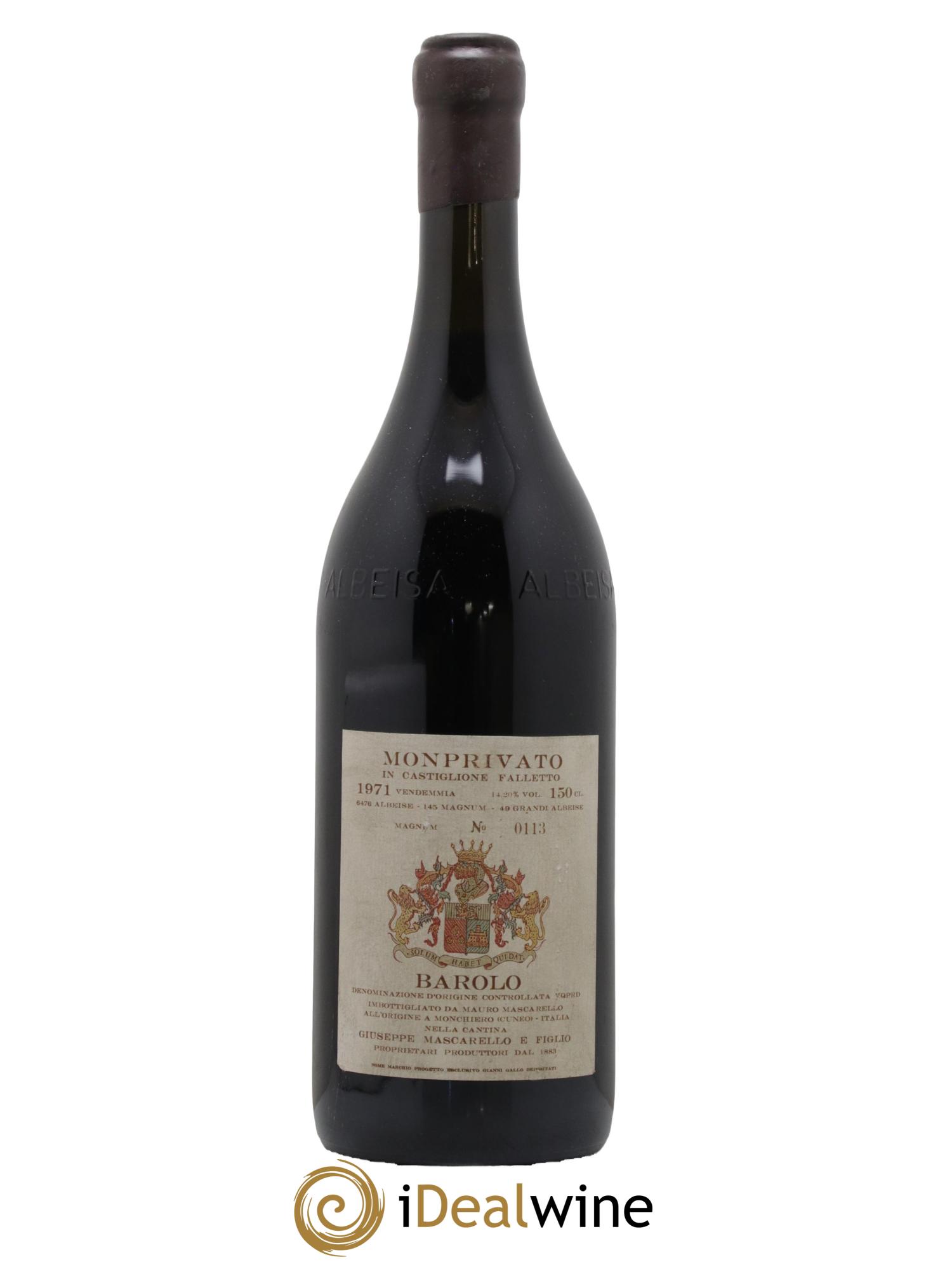Barolo DOCG Monprivato Giuseppe Mascarello 1971 - Lot de 1 magnum - 0