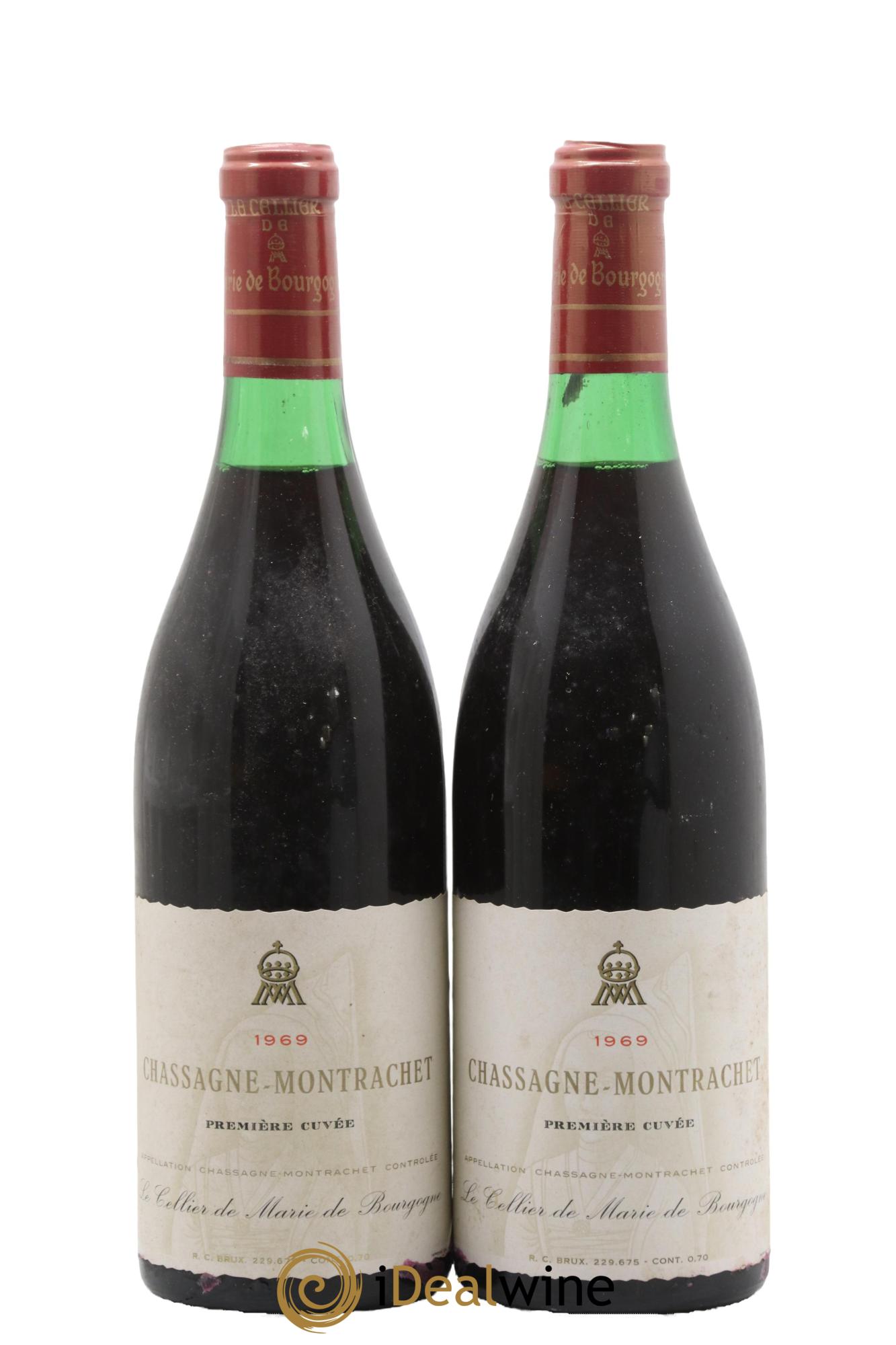 Chassagne-Montrachet 1ère Cuvée Cellier Marie de Bourgogne 1969 - Lot de 2 bouteilles - 0