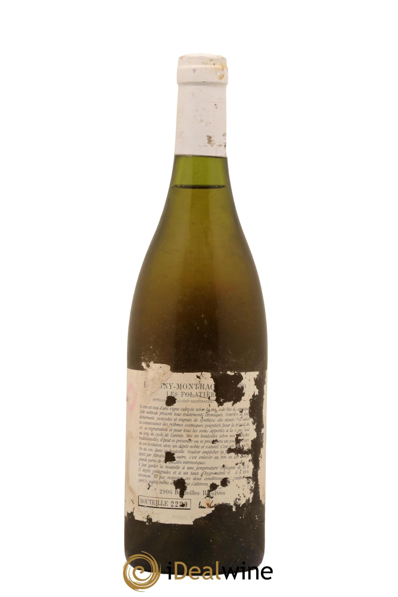 Puligny-Montrachet 1er Cru Les Folatières d'Auvenay (Domaine) 1990 - Lot de 1 bouteille - 1