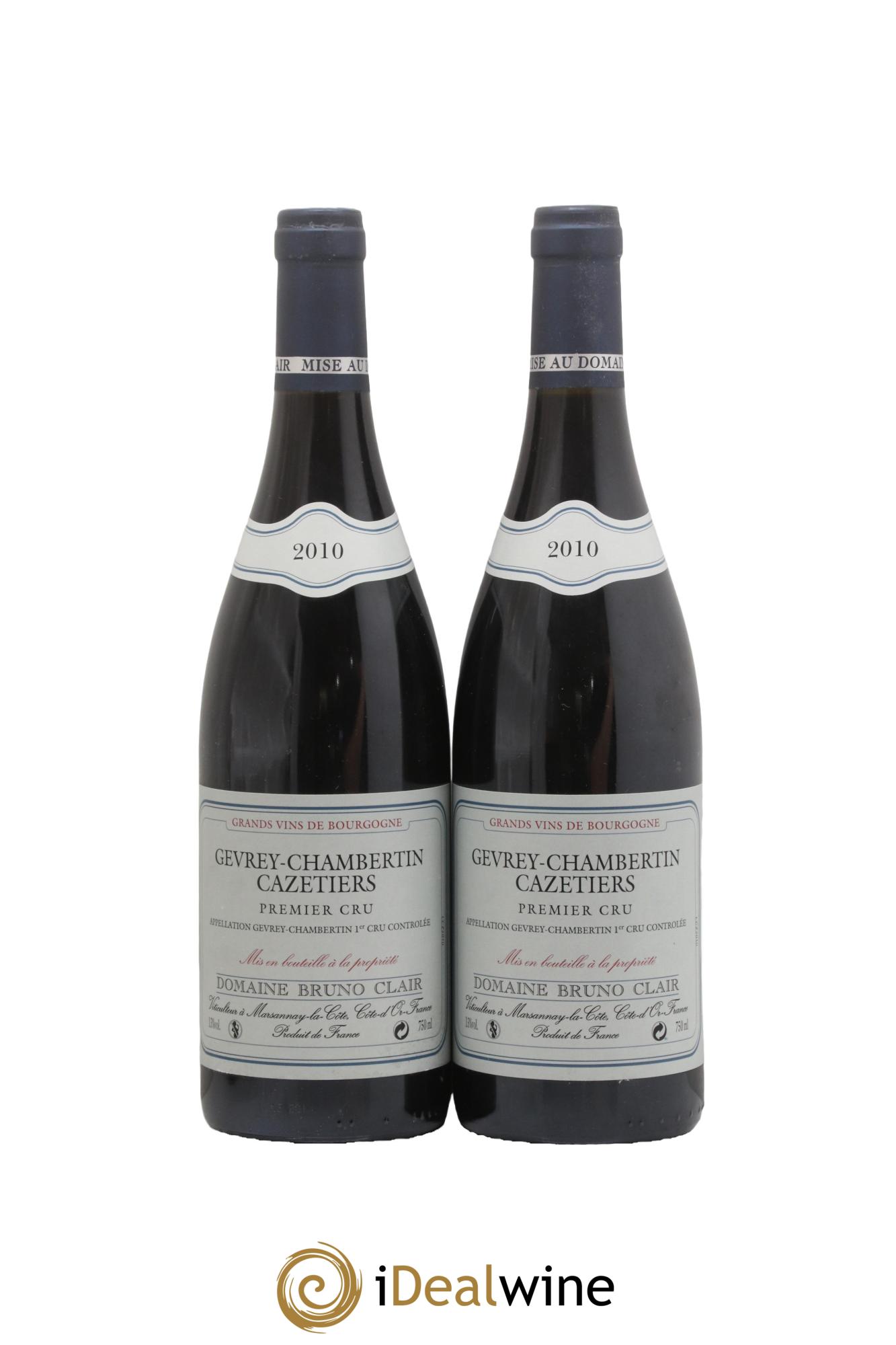 Gevrey-Chambertin 1er Cru Les Cazetiers Bruno Clair (Domaine) 2010 - Lot de 2 bouteilles - 0
