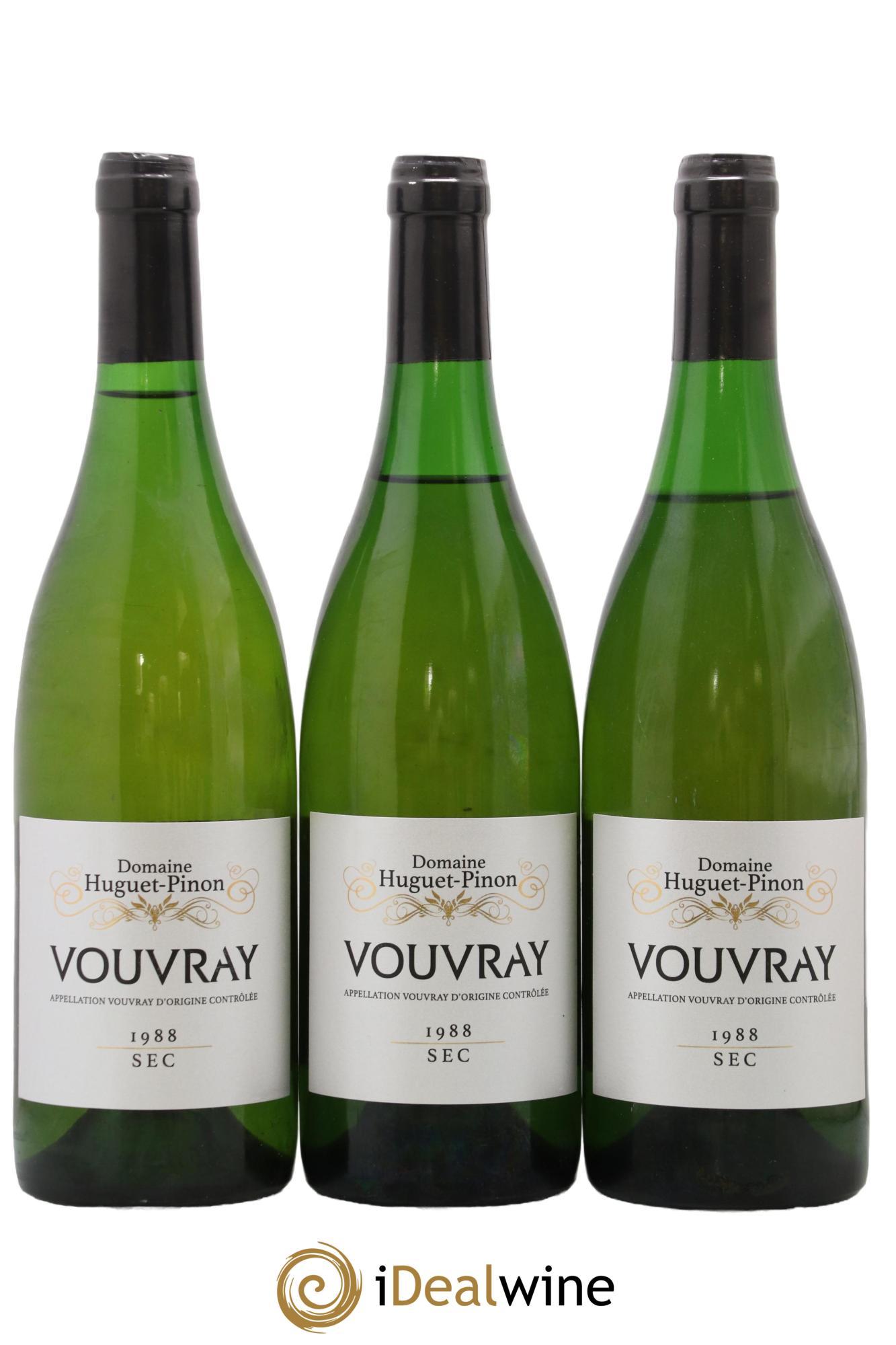Vouvray Huguet Pinon 1988 - Posten von 3 Flaschen - 0