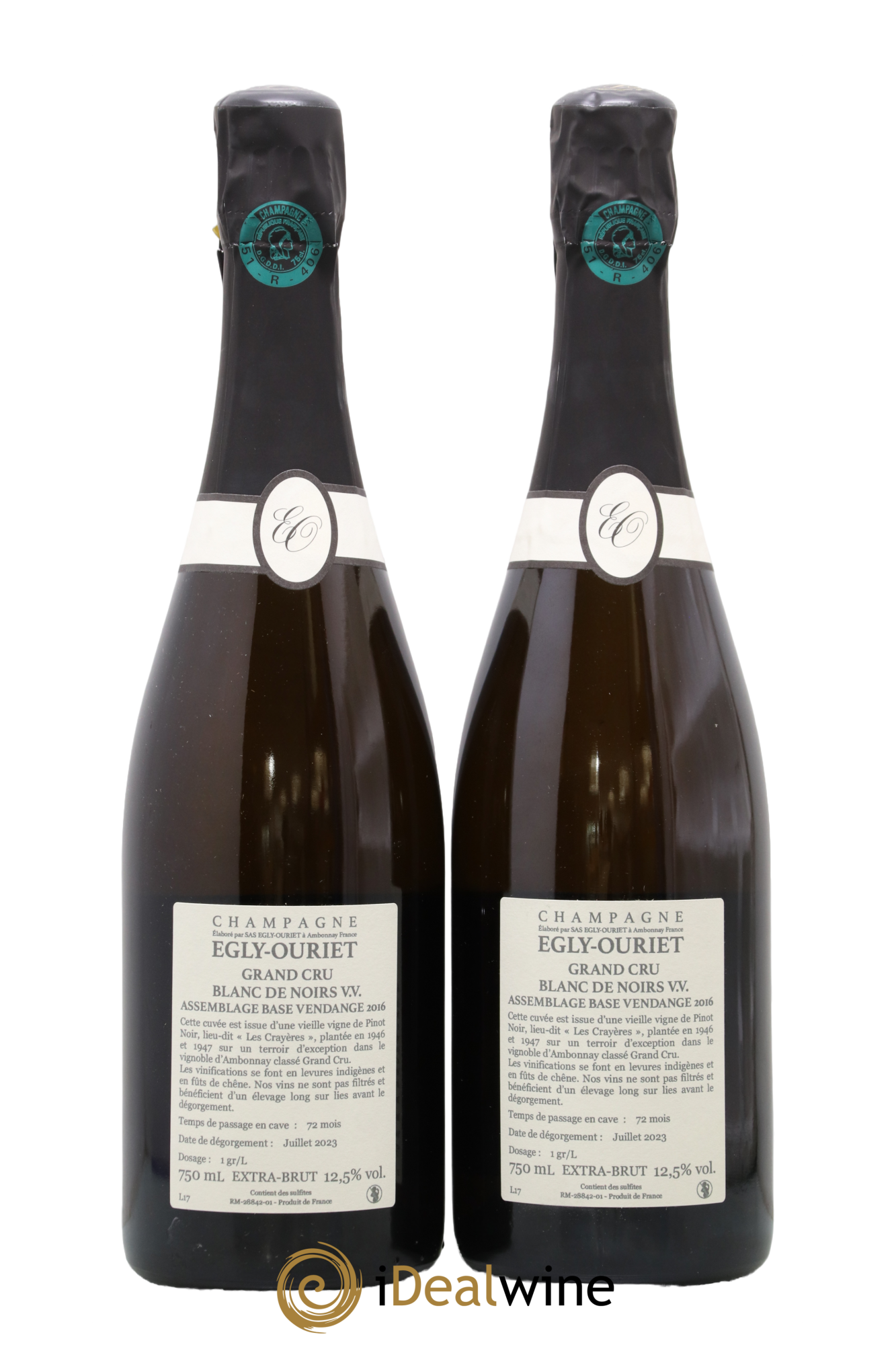 Blanc de Noirs Les Crayères Vieilles vignes Egly-Ouriet - Lot de 2 bouteilles - 1