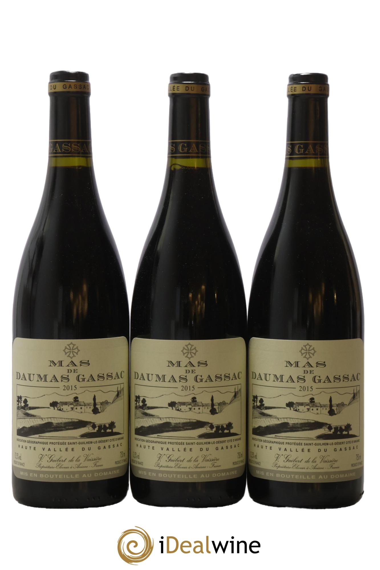 Saint-Guilhem-le-Désert - Cité d'Aniane Mas Daumas Gassac Famille Guibert de La Vaissière 2015 - Lot de 3 bouteilles - 0