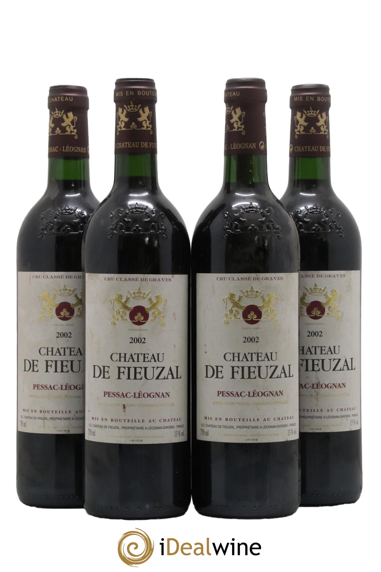Château de Fieuzal Cru Classé de Graves 2002 - Lot de 4 bouteilles - 0