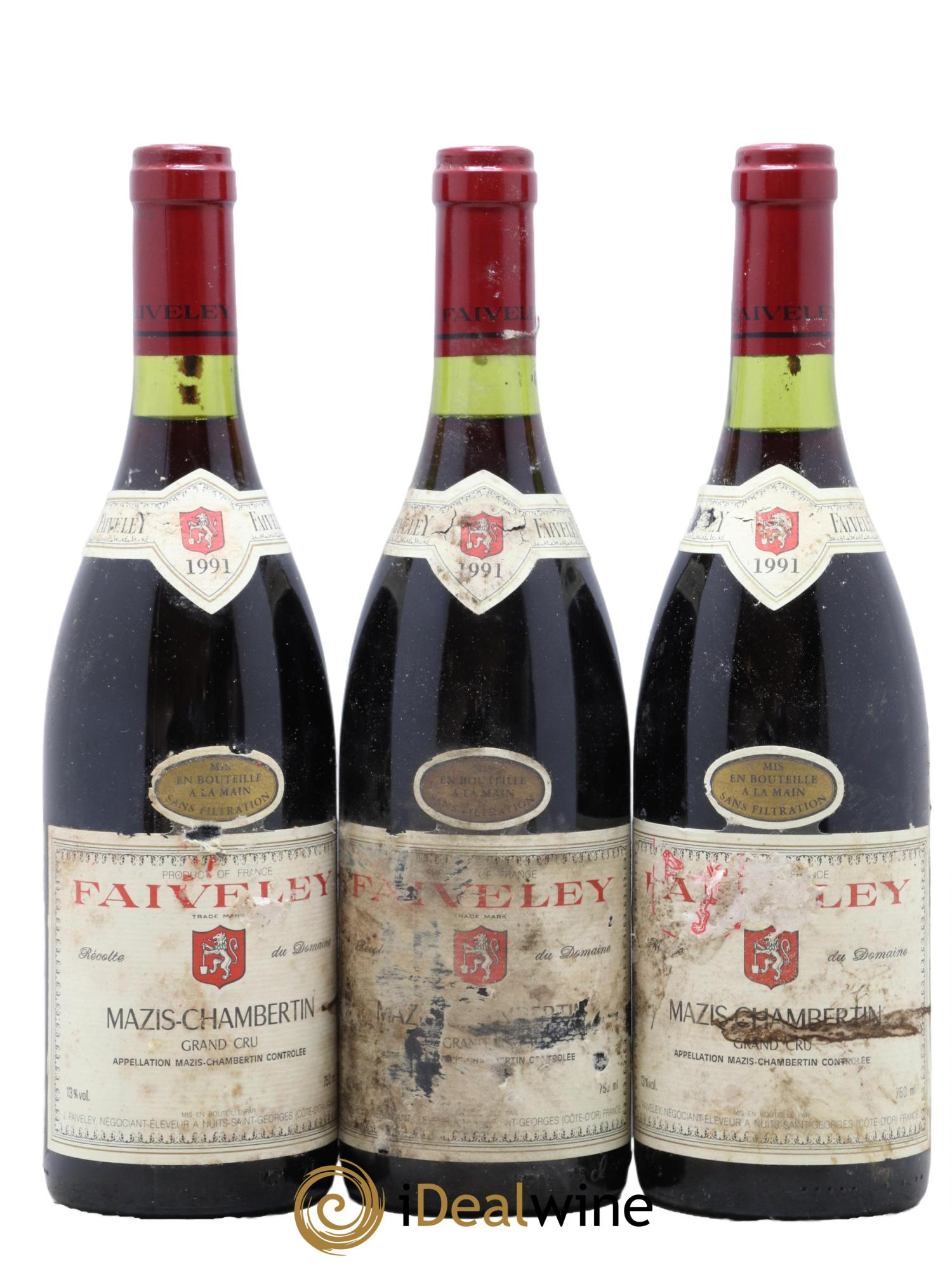 Mazis-Chambertin Grand Cru Faiveley 1991 - Lot de 3 bouteilles - 0