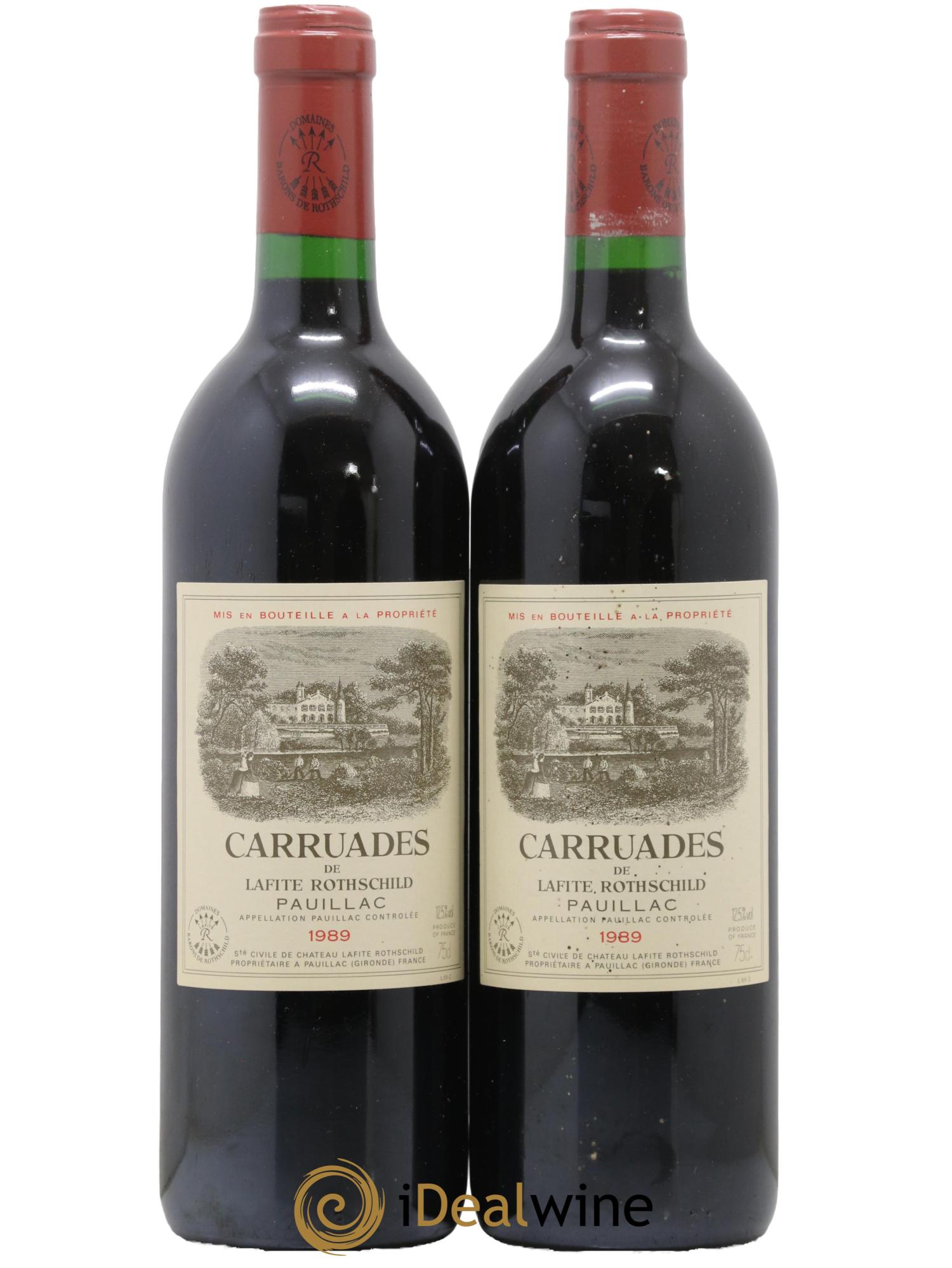 Carruades de Lafite Rothschild Second Vin 1989 - Lot de 2 bouteilles - 0