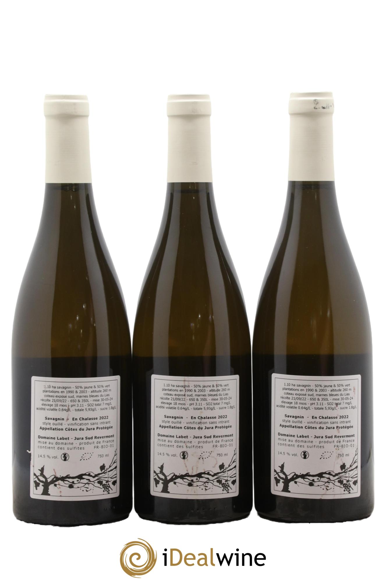 Côtes du Jura Savagnin en Chalasse Romain - Julien - Charline Labet 2022 - Posten von 3 Flaschen - 1
