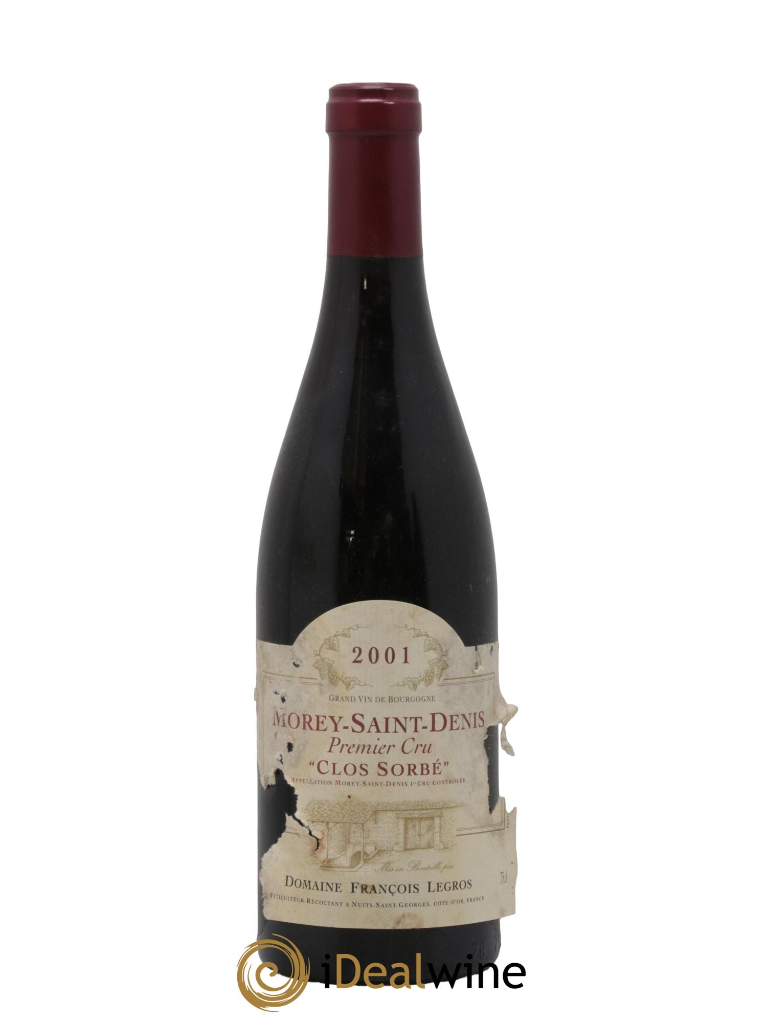 Morey-Saint-Denis 1er Cru Clos Sorbé François Legros 2001 - Lot de 1 bouteille - 0