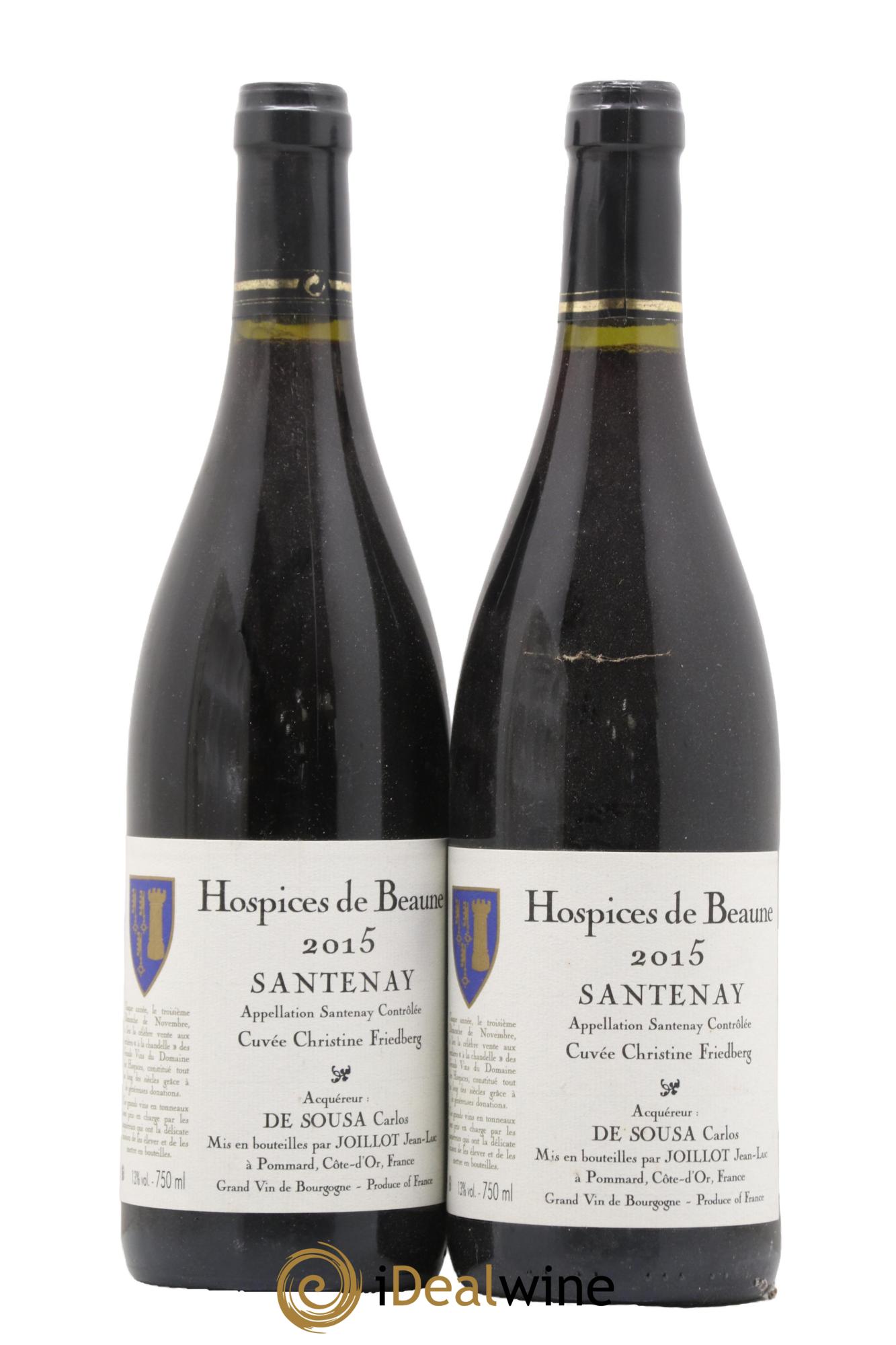 Santenay Cuvée Christine Friedberg Hospices de Beaune Jean-Luc Joillot 2015 - Lot de 2 bouteilles - 0