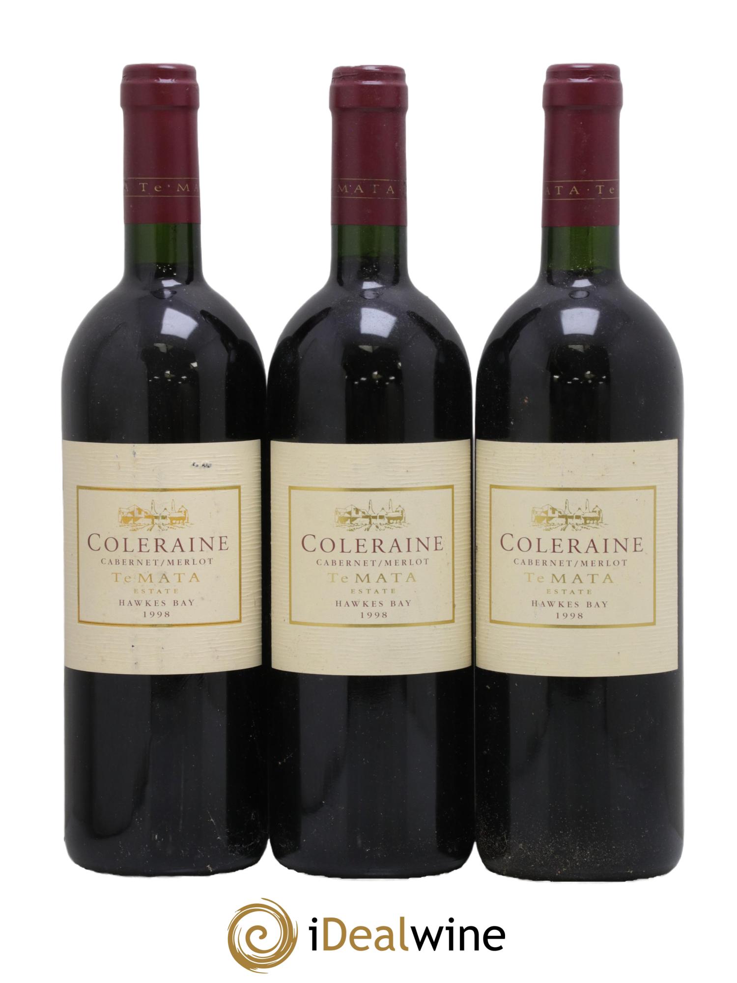 Nouvelle Zélande Coleraine Cabernet Merlot Te Mata 1998 - Lot of 3 bottles - 0