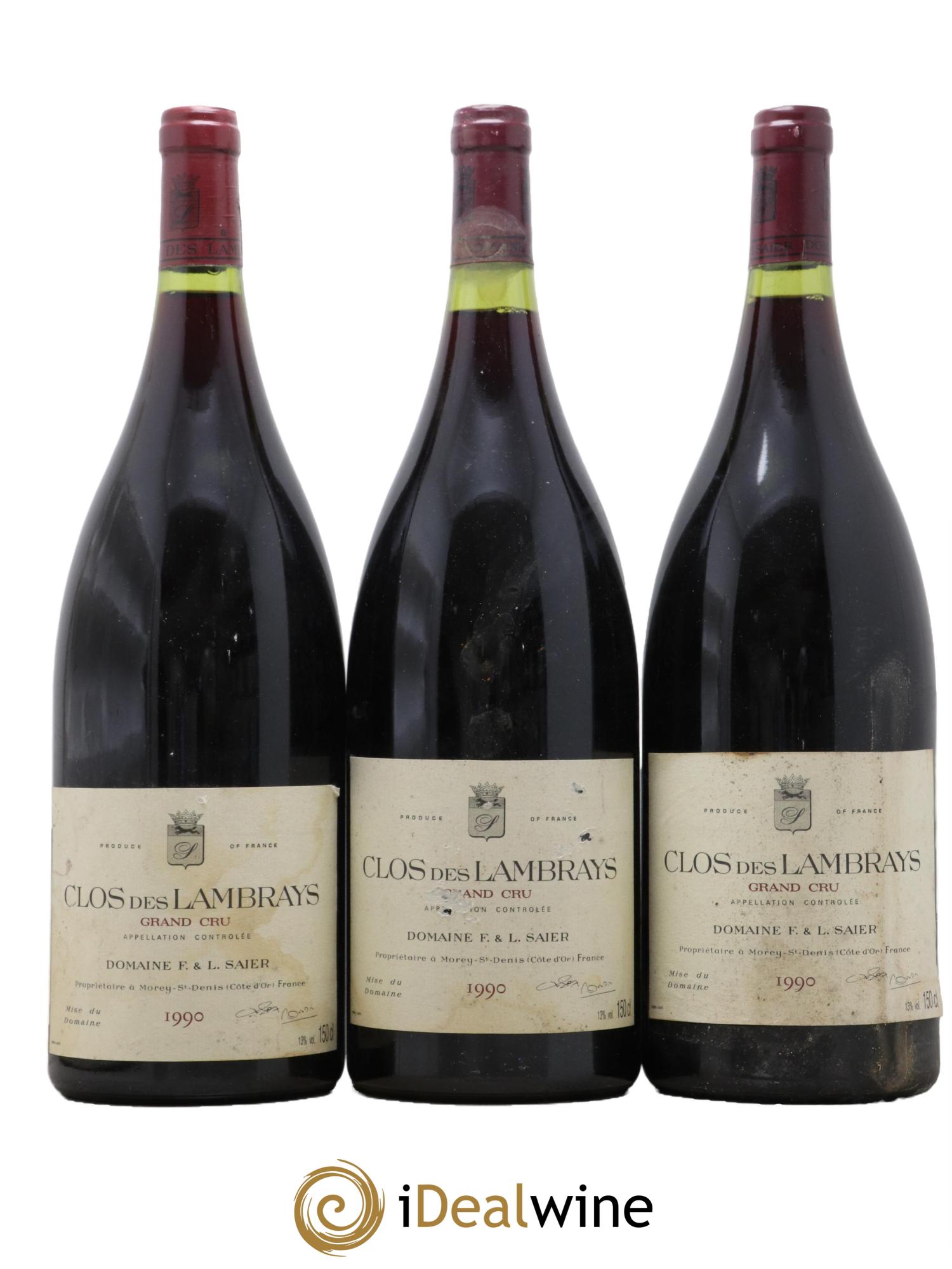 Clos des Lambrays Grand Cru Domaine des Lambrays 1990 - Lot de 3 magnums - 0