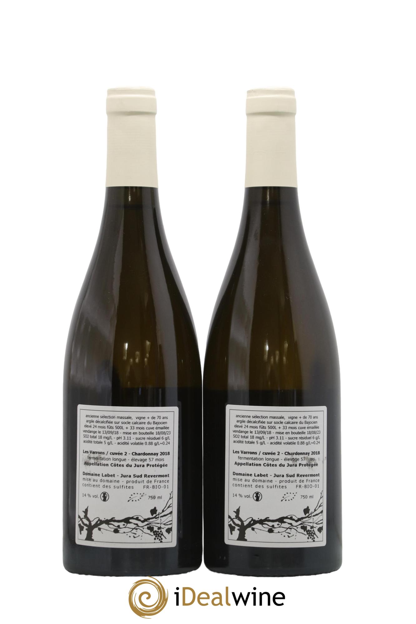 Côtes du Jura Les Varrons / Cuvée 2 - Elevage 57 mois Labet (Domaine) 2018 - Lot de 2 bouteilles - 1