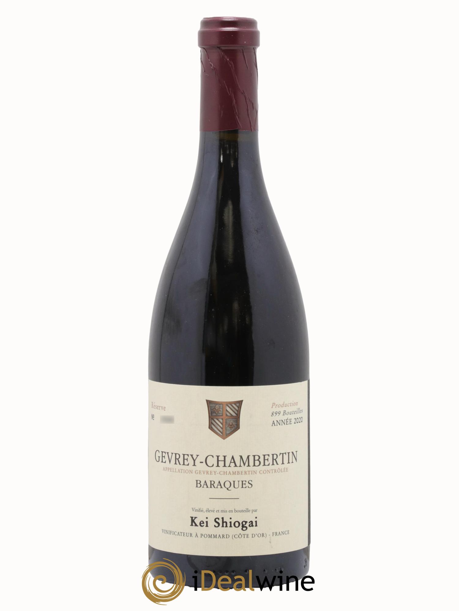 Gevrey-Chambertin Baraques Kei Shiogai 2020 - Lot de 1 bouteille - 0