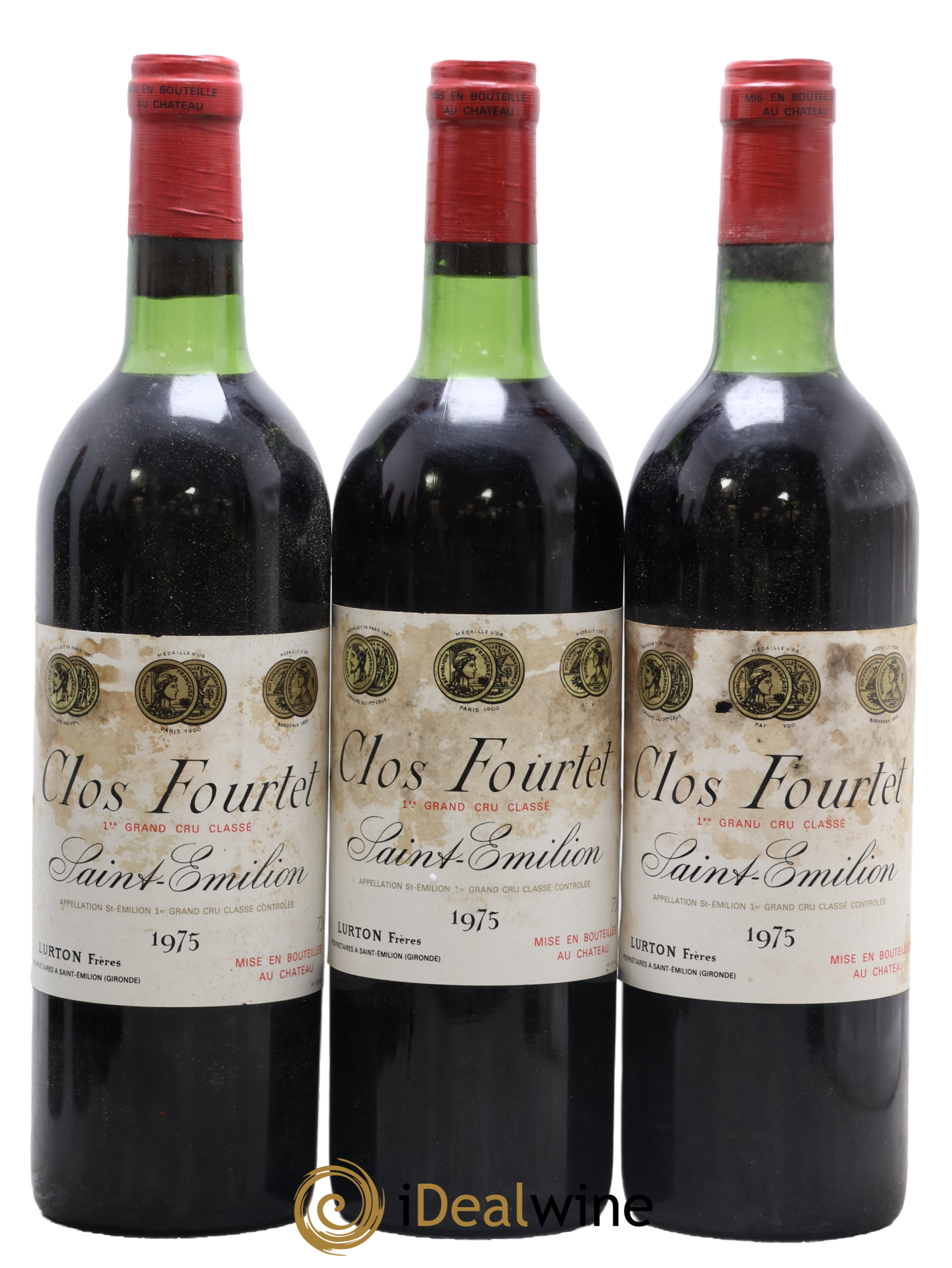Clos Fourtet 1er Grand Cru Classé B 1975 - Lotto di 3 bottiglie - 0