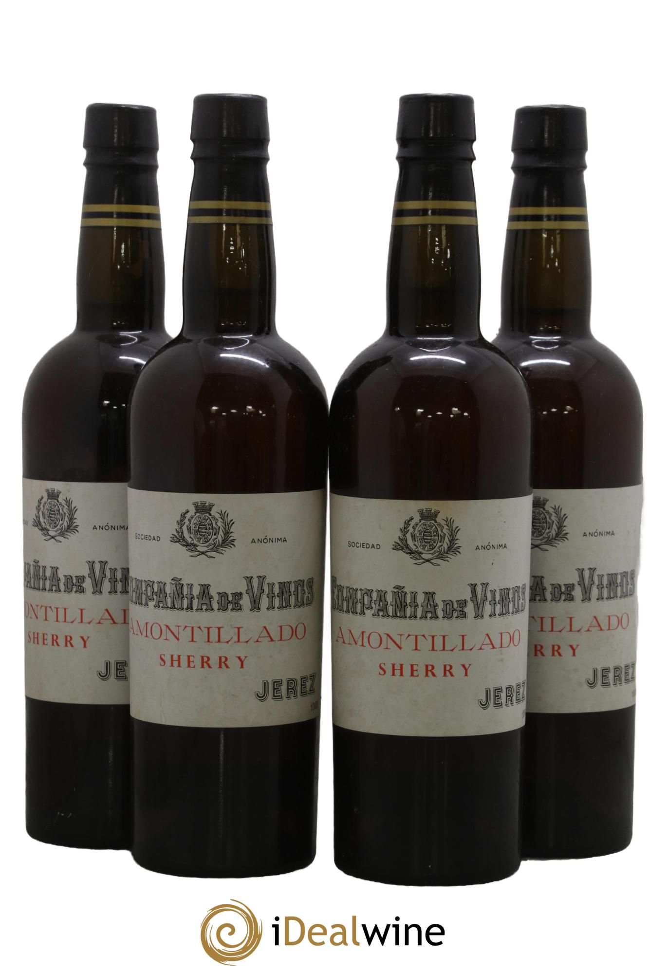 Jerez (Xerez, Sherry) Amontillado Compania de Vinos - Lot de 4 bouteilles - 0