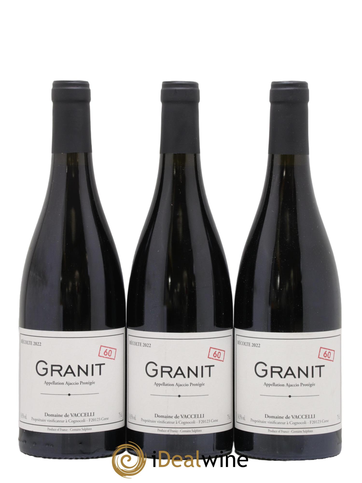 Ajaccio Granit 60 Vaccelli 2022 - Posten von 3 Flaschen - 0