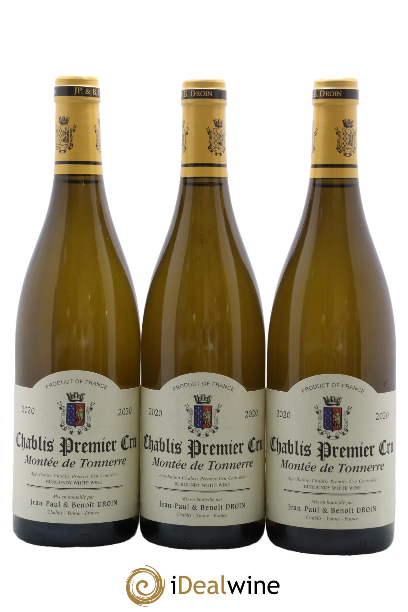 Chablis 1er Cru Montée de Tonnerre Jean-Paul & Benoît Droin (Domaine) 2020 - Lot de 3 bouteilles - 0