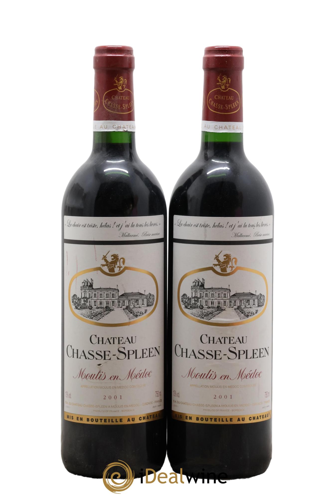 Château Chasse Spleen 2001 - Posten von 2 Flaschen - 0
