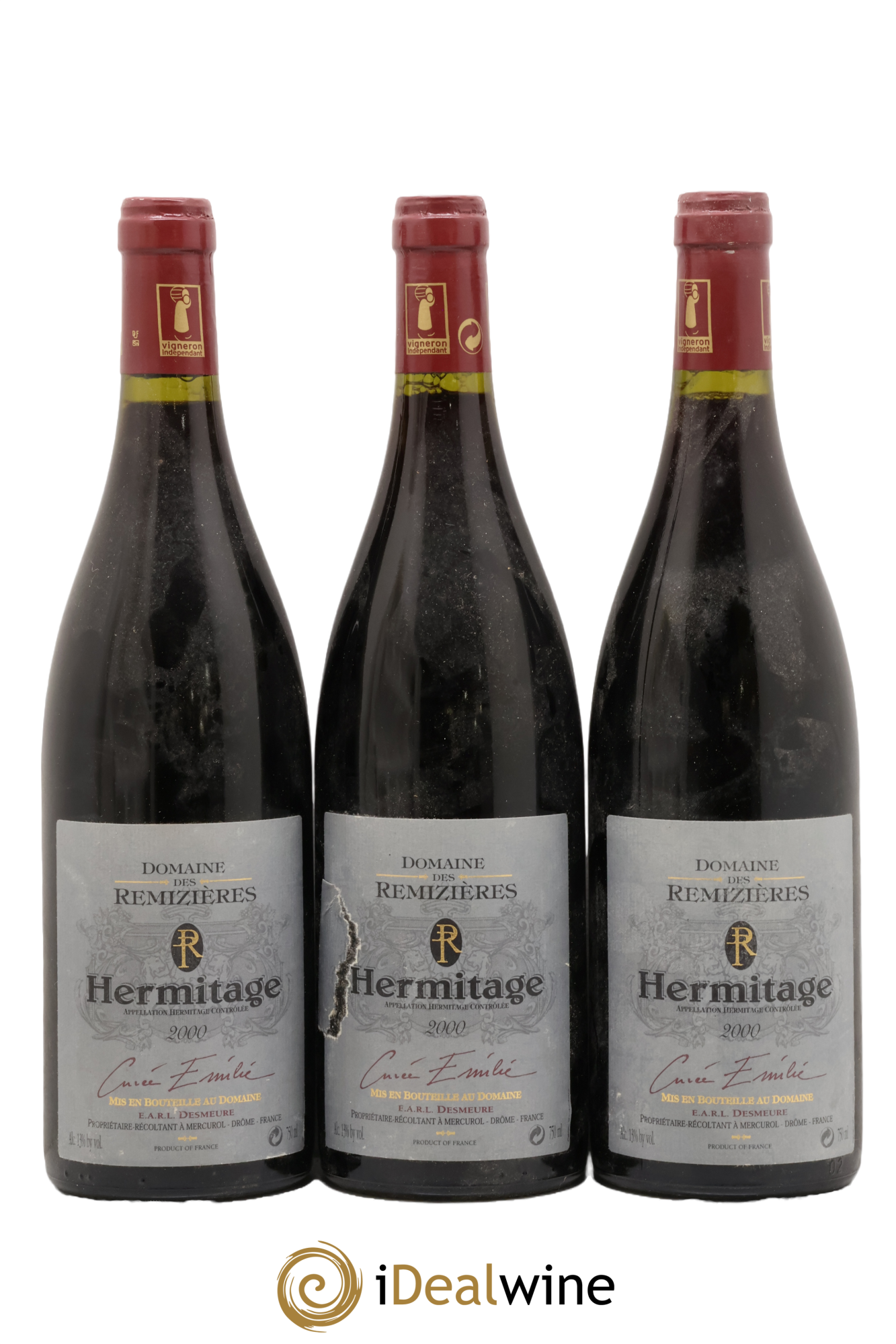 Hermitage Cuvée Emilie Desmeure Rémizière 2000 - Lot of 3 bottles - 0