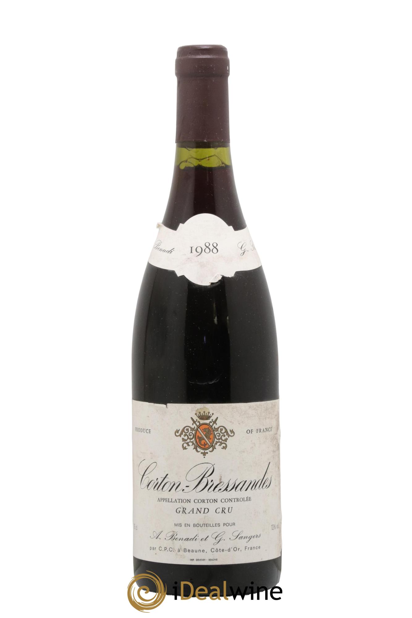 Corton Grand Cru Bressandes Benadi et Sangers 1988 - Lot de 1 bouteille - 0