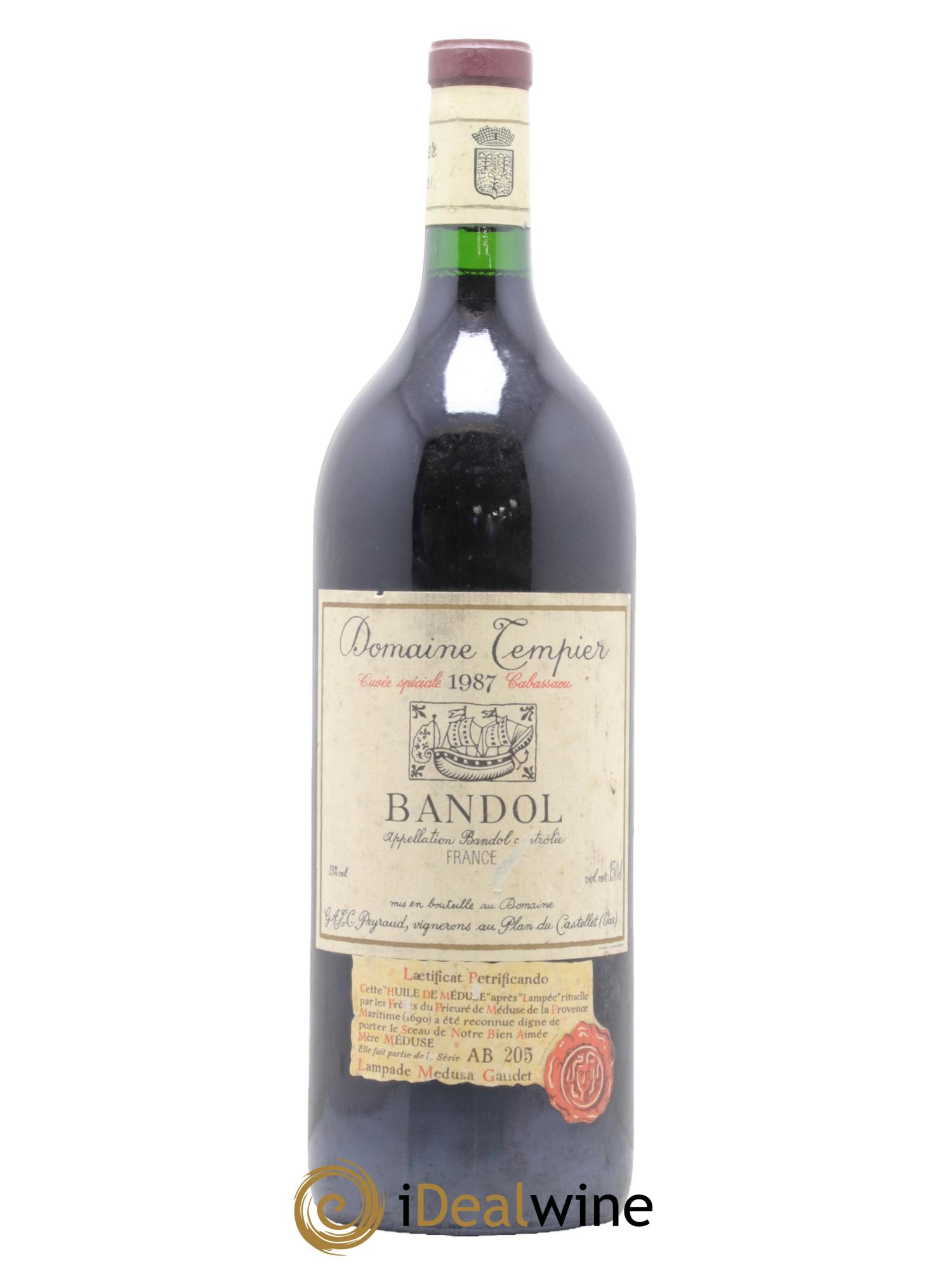 Bandol Domaine Tempier Cuvée Cabassaou Famille Peyraud 1987 - Lot de 1 magnum - 0