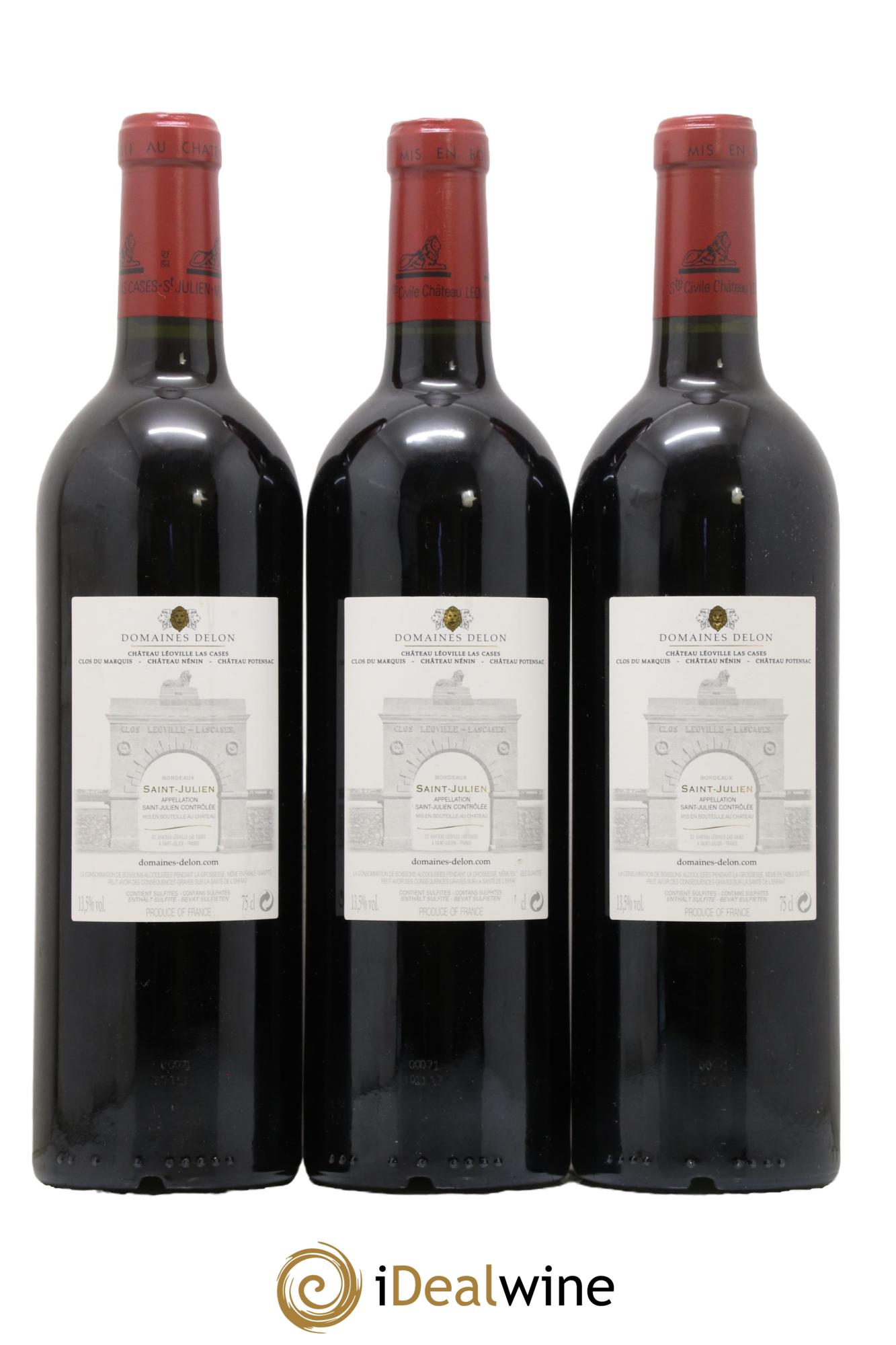 Château Léoville Las Cases 2ème Grand Cru Classé  2015 - Lot of 3 bottles - 1