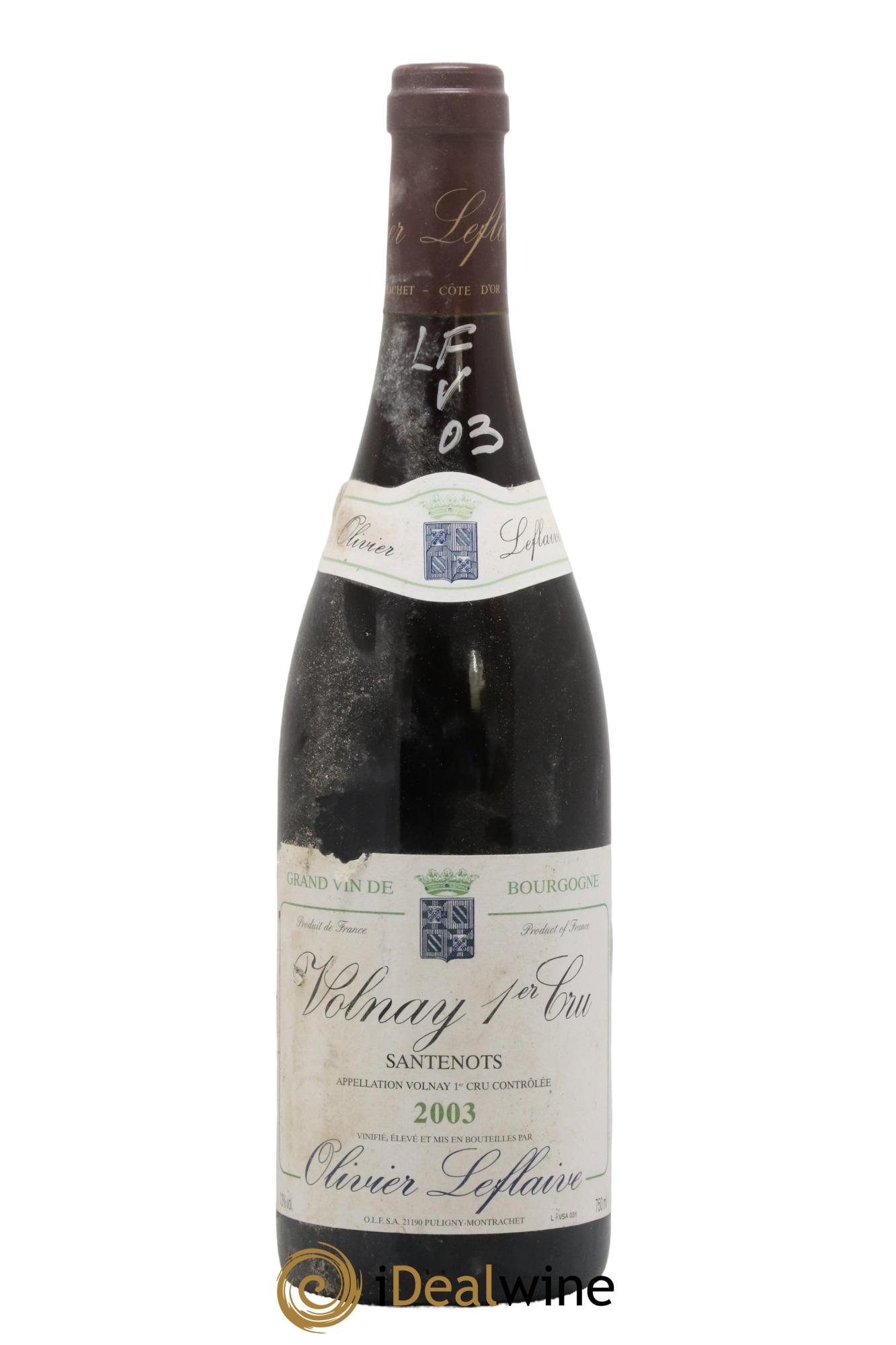 Volnay 1er Cru Santenots Olivier Leflaive 2003 - Lot de 1 bouteille - 0