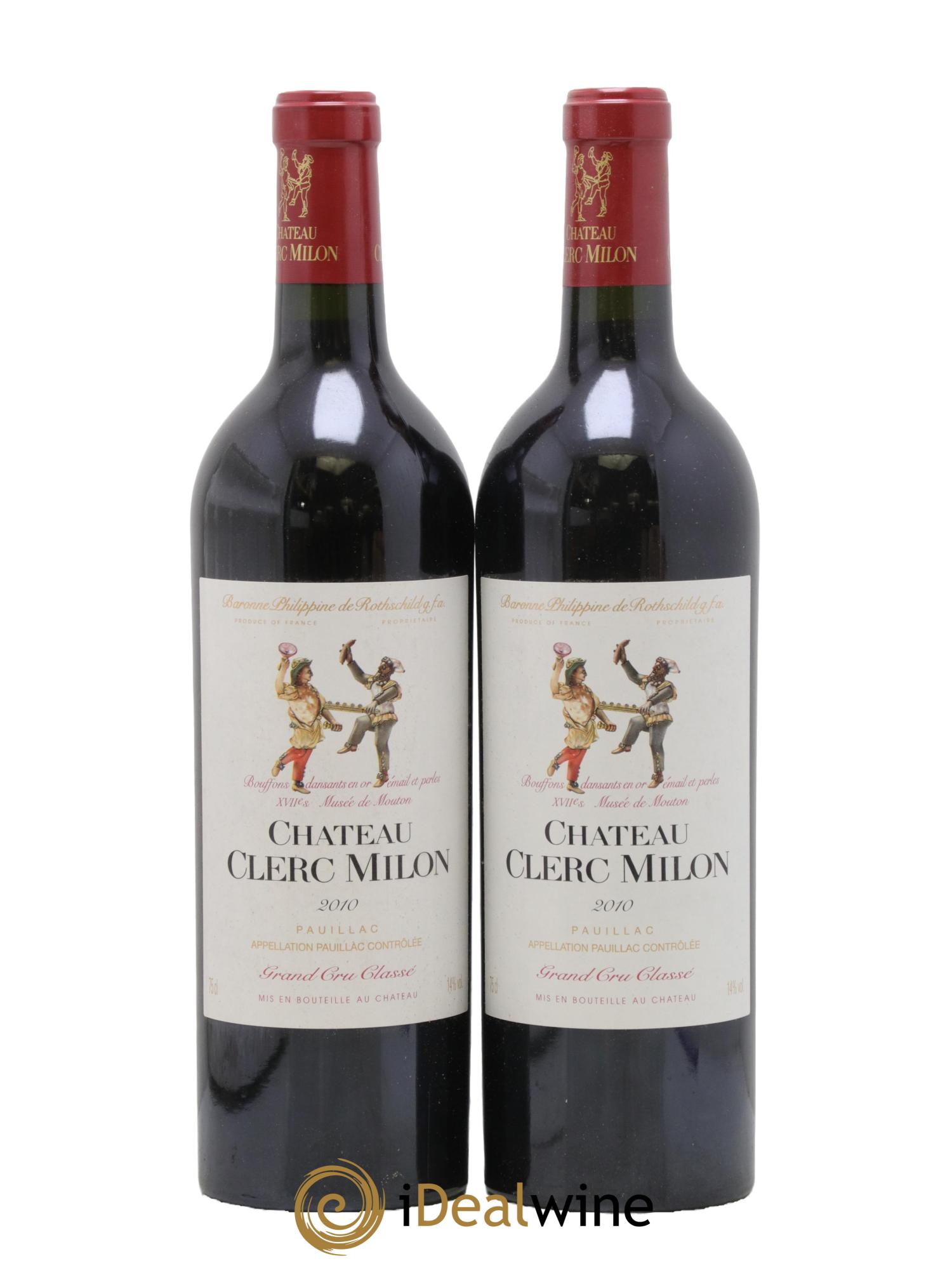 Château Clerc Milon 5ème Grand Cru Classé 2010 - Posten von 2 Flaschen - 0