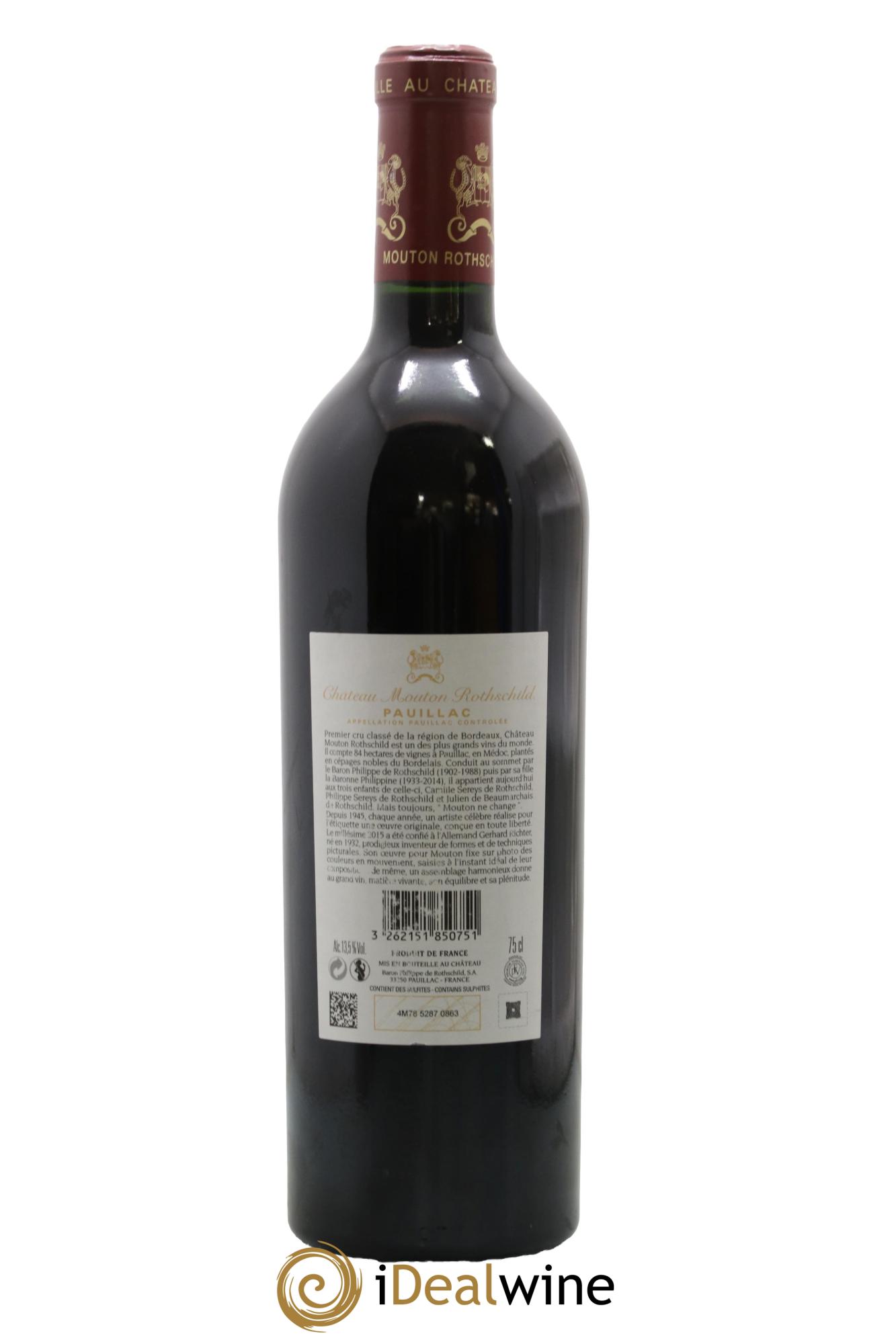 Château Mouton Rothschild 1er Grand Cru Classé 2015 - Lot de 1 bouteille - 1