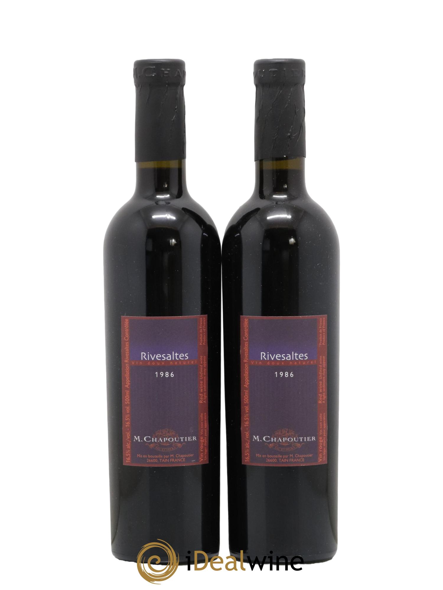 Rivesaltes Chapoutier 1986 - Lot de 2 format 50cls - 0