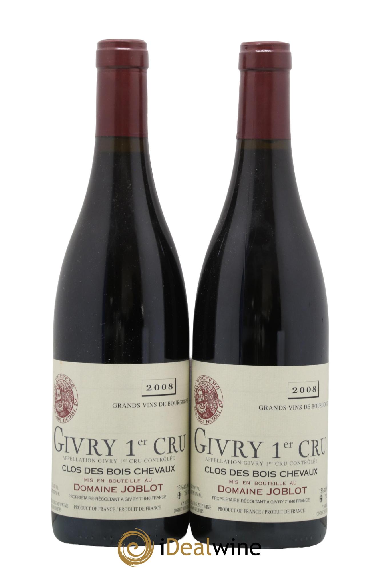 Givry 1er Cru Les Bois Chevaux Joblot (Domaine) 2008 - Lot de 2 bouteilles - 0